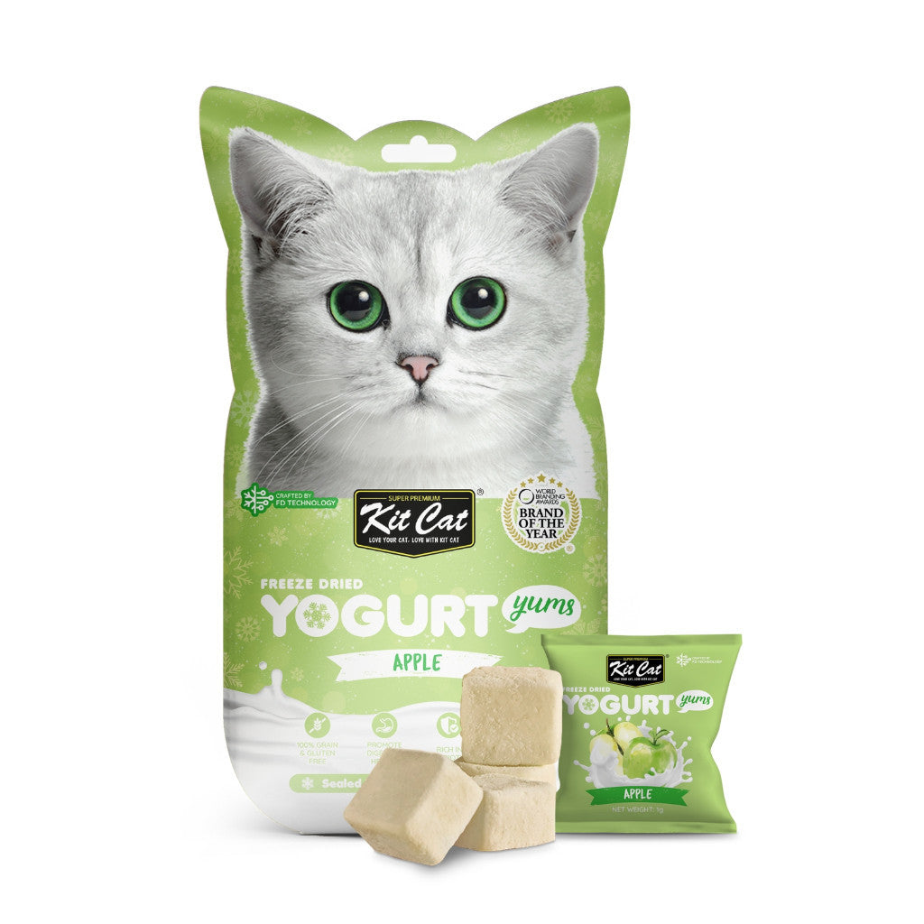 Freeze Dried Yogurt Cat Treats for Gut Health - Probiotic Rich Snacks for Cats - 10 Cubes per Pack - Healthy Digestive Support - Perfect for Training Rewards & Bonding Time