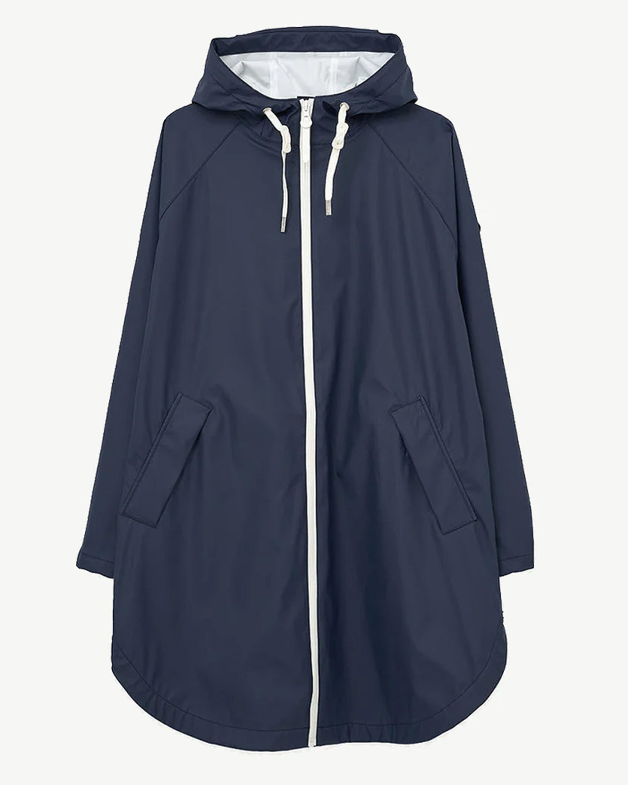 Waterproof Tantä Navy Blue Raincoat for Women & Men - Lightweight & Packable Outdoor Rain Jacket for Hiking, Camping, and Commuting