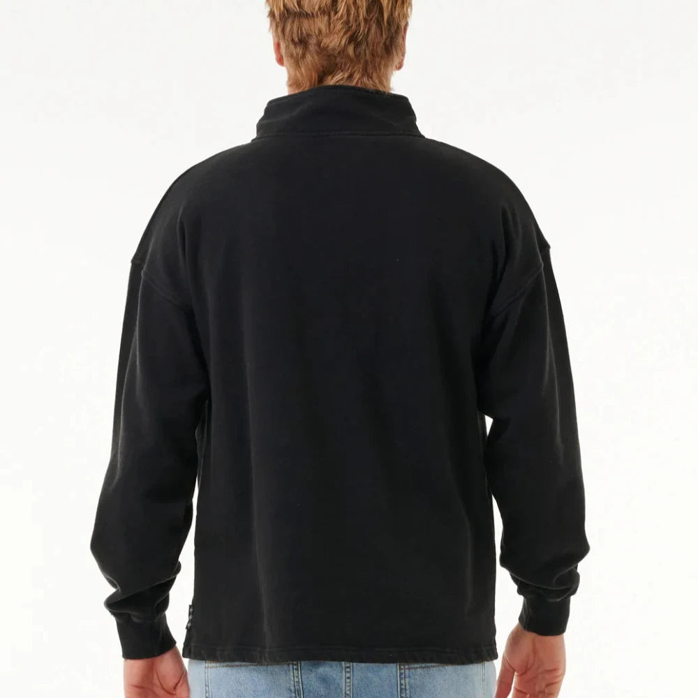 Rip Curl Quest 1/4 Zip Crew Sweater for Men - Lightweight Fleece Pullover for Surfing, Hiking & Outdoor Adventures