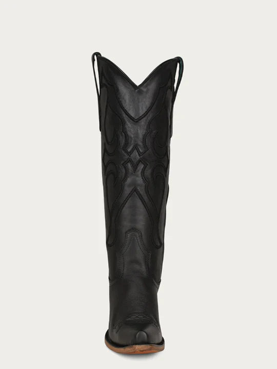 Z5072 Women's Embroidered Black Snip Toe Cowboy Boots - Stylish Western Fashion for Rodeo, Country Dancing & Everyday Wear