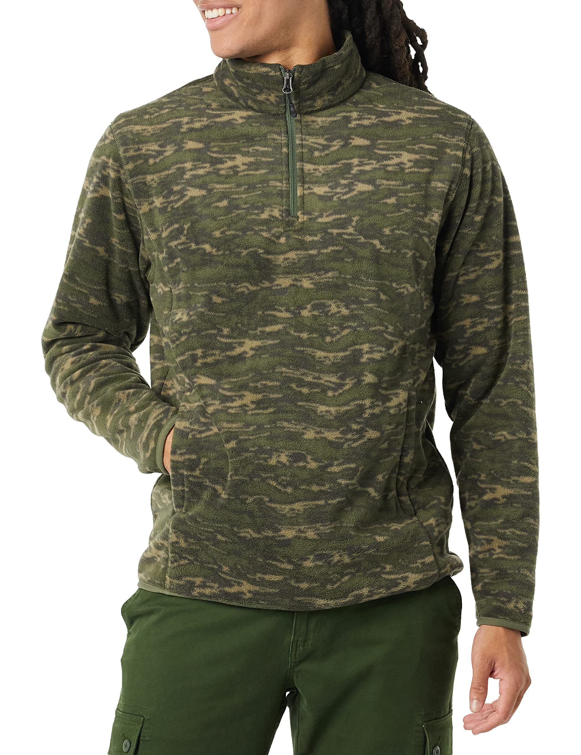 Amazon Essentials Men's Quarter-Zip Polar Fleece Jacket - Warm Winter Pullover for Outdoor Activities, Hiking & Casual Wear