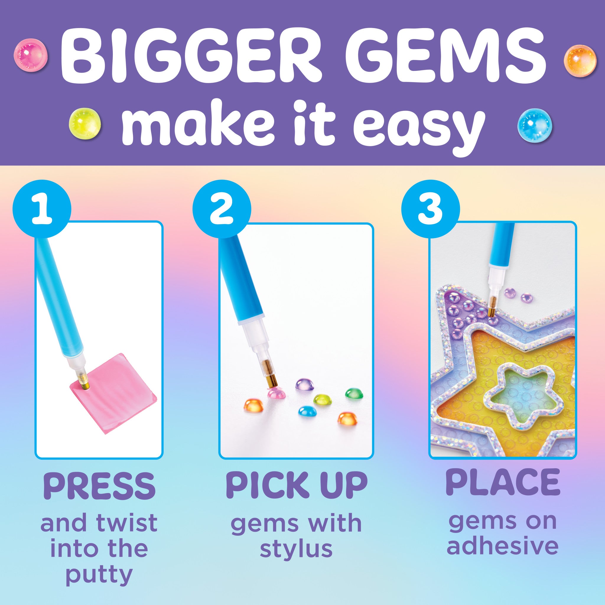Bubble Gems™ Super Sticker Stars - 500+ Colorful Shiny Star Stickers for Kids, DIY Crafts, Scrapbooking, and School Projects - #6473000