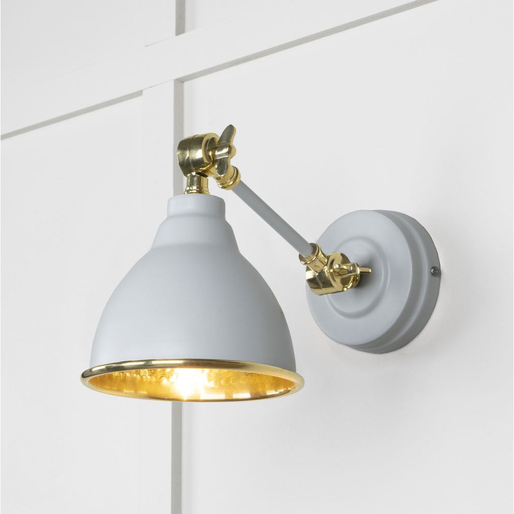 Hammered Brass Brindley Wall Light - Vintage Style Sconce in Multiple Finishes - Perfect for Bedroom, Living Room & Hallway Lighting