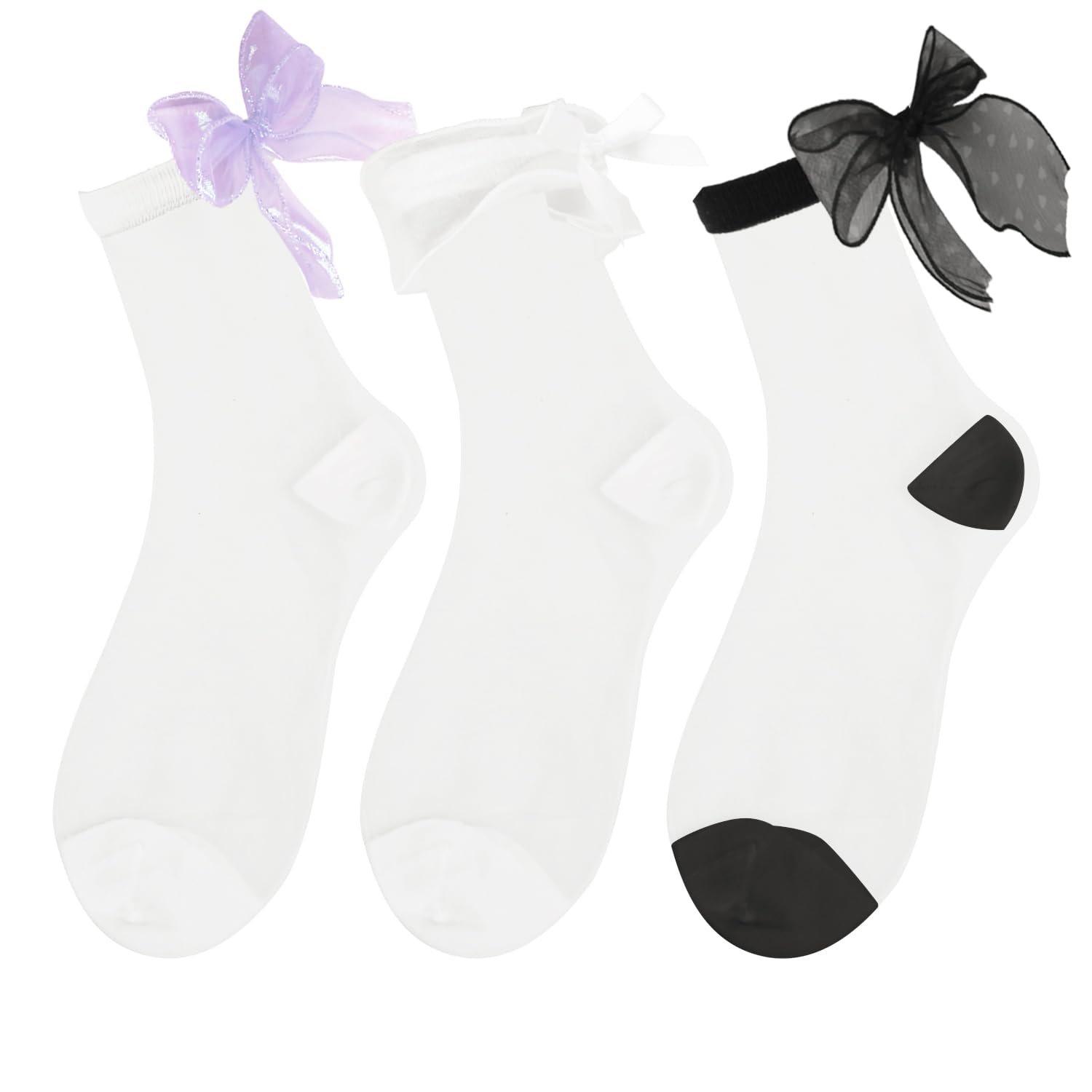 Sheer Lace Ankle Socks for Women - Summer Nylon Dress Socks for Gifts & Parties