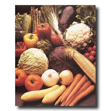 Vibrant Vegetable Art Print - Peppers, Squash, Corn, Onions & Carrots Kitchen Wall Decor - 16x20 Inches - Perfect for Farmhouse, Country or Rustic Home Decor