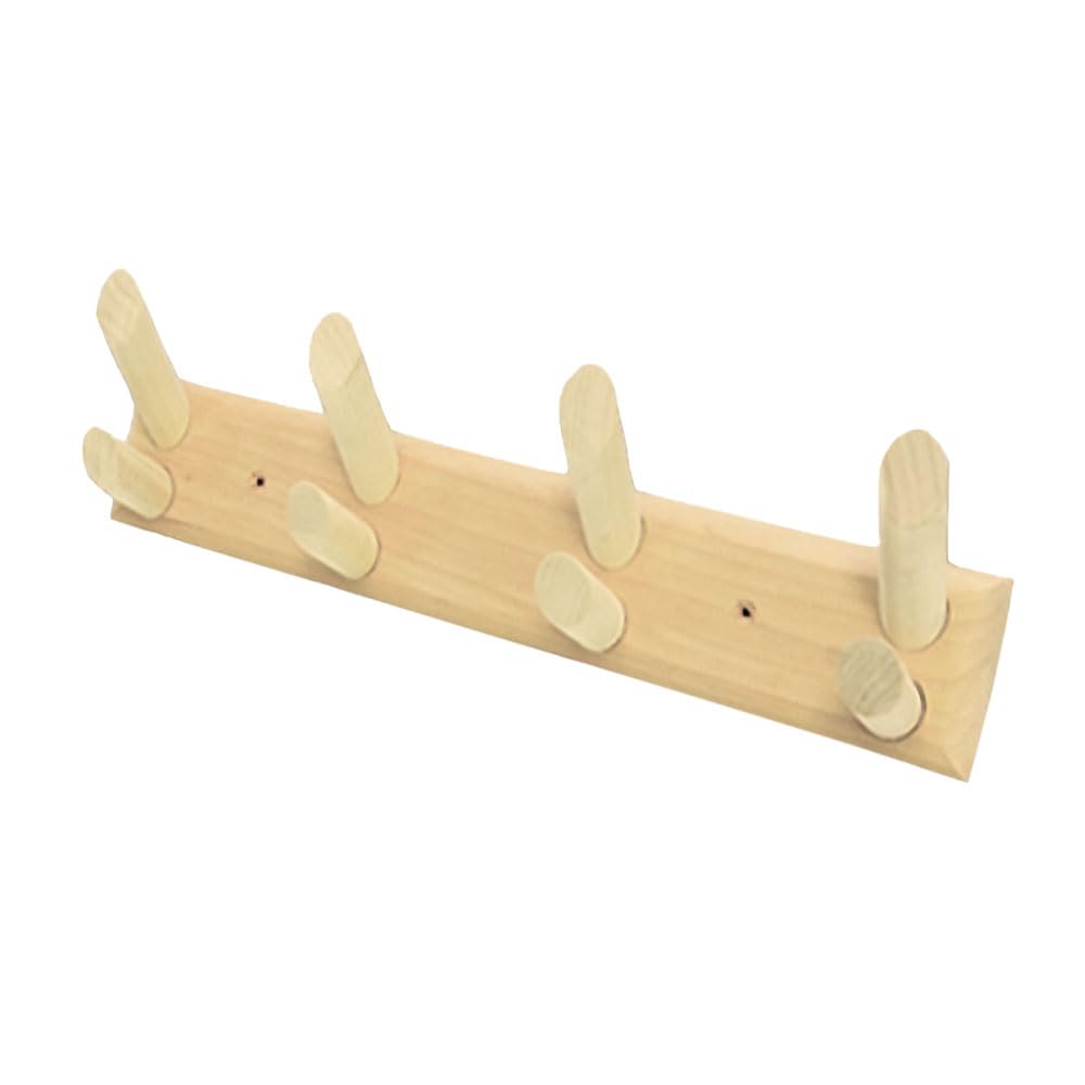 Premium Wooden Sauna Hanger with Hooks - Aspen/Alder for Towels & Accessories | Spa & Home Use