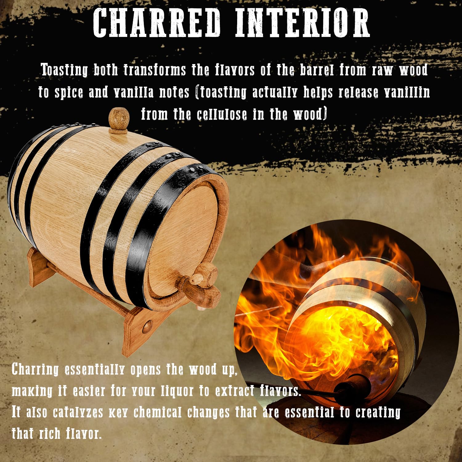 Personalized Mini Oak Aging Barrel Kit - 10L Whiskey, Wine, Scotch & Bourbon Barrel with Custom Engraving - Perfect for Home Brewers, Distillers & Wine Makers - Ideal Gift for Men - Great for Home Bars, Man Caves & Whiskey Tasting Events
