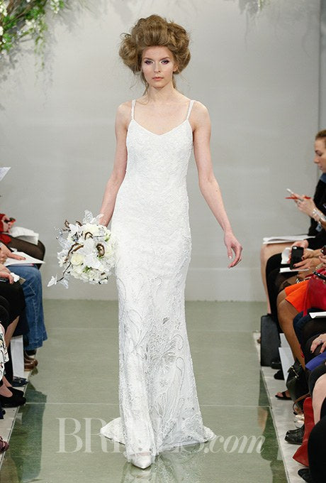 Theia Irina 890219 Elegant Lace Wedding Dress with Long Train - Perfect for Bridal Ceremony, Formal Events & Romantic Photos