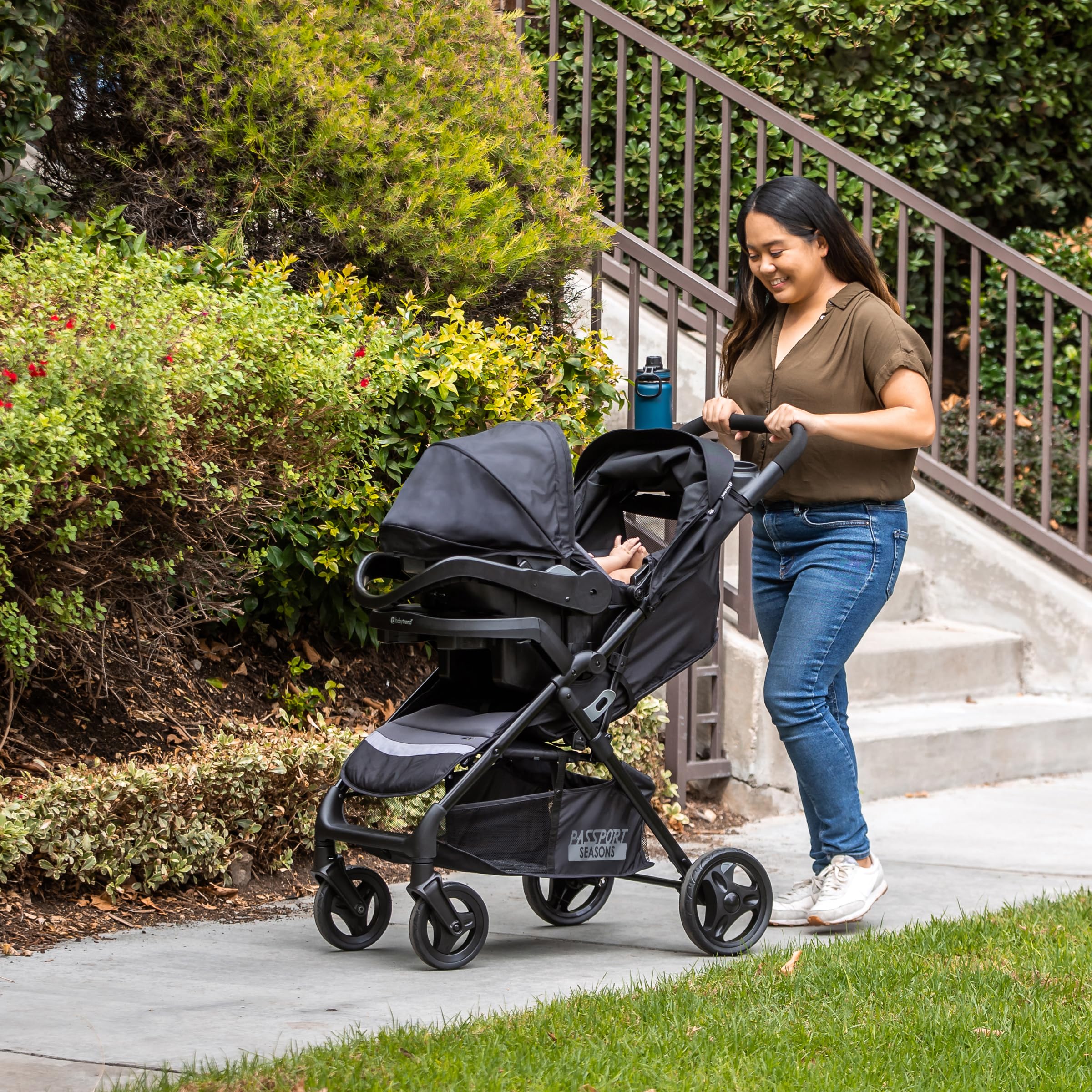 Baby Trend Passport Seasons Travel System with EZ-Lift™ Infant Car Seat - Lightweight Stroller & Safe Car Seat Combo for Newborns | Perfect for Air Travel, Shopping & Daily Outings (Journey Black)