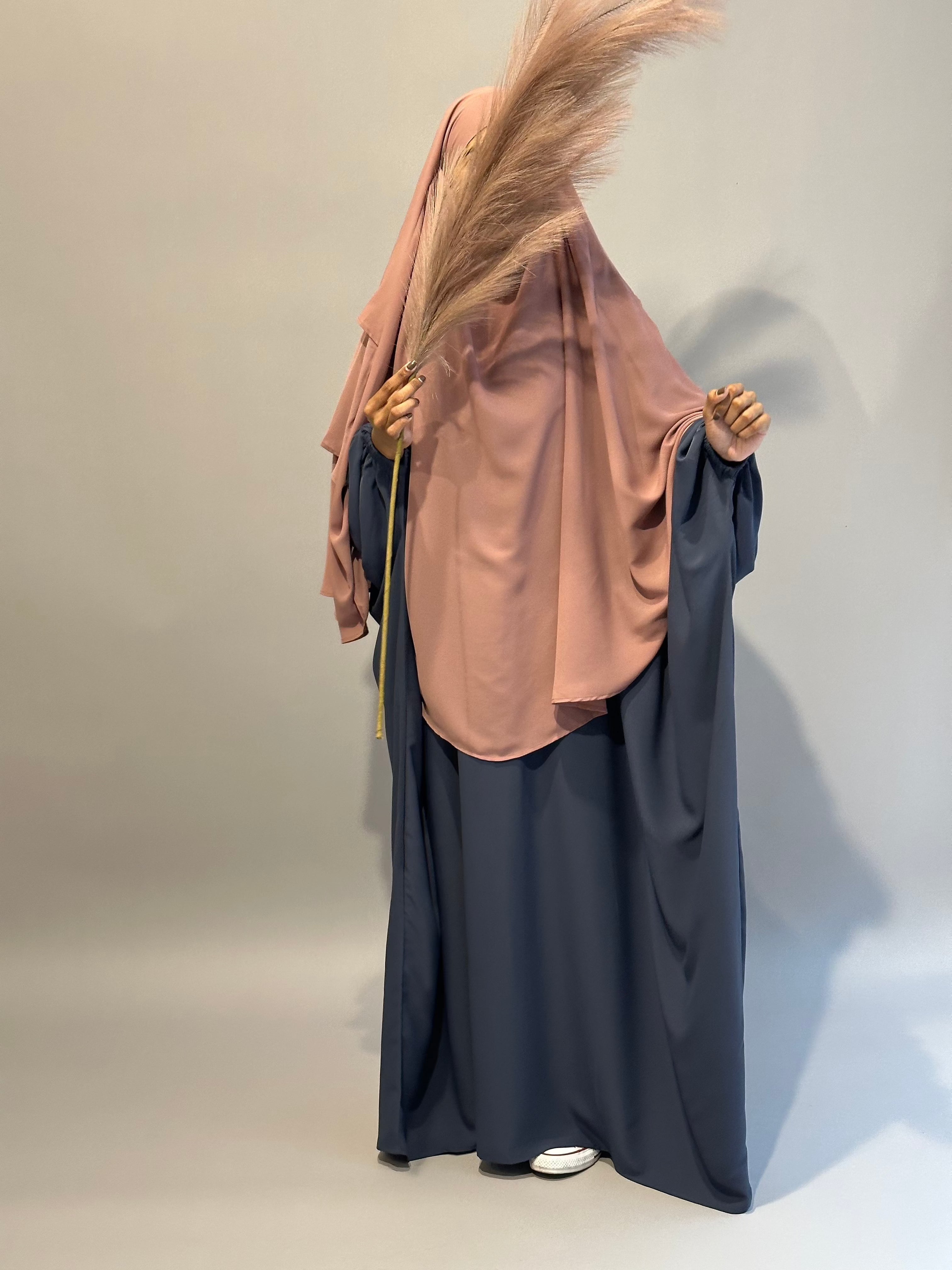 3 Layer Khimar Scarf - Dusty Pink Islamic Hijab for Women - Perfect for Prayer, Modest Fashion, and Everyday Wear