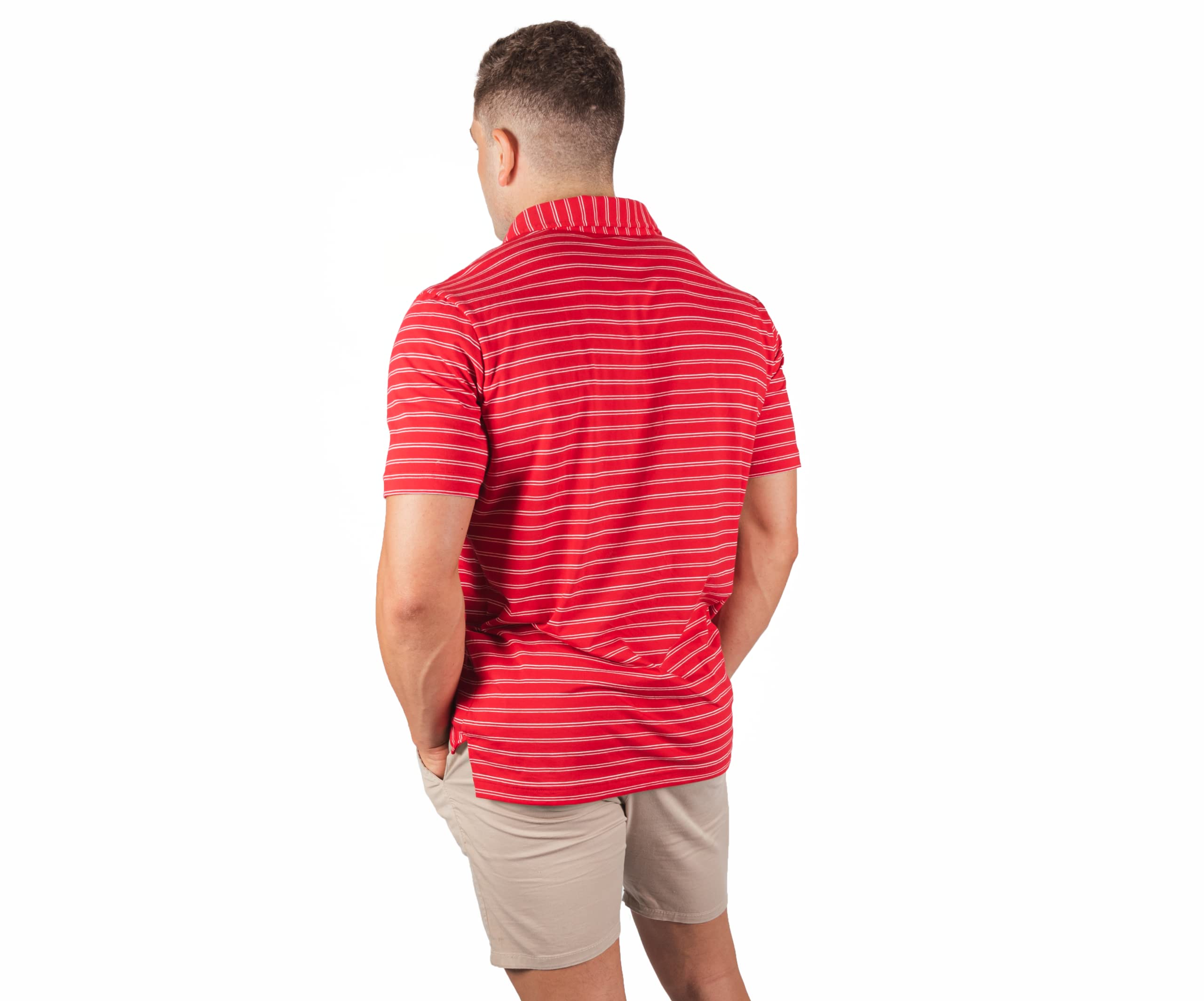 Premium Men's Polo Shirts - 100% Pima Cotton from Peru, Breathable & Soft Red Casual Shirt for Golf, Business & Summer Wear