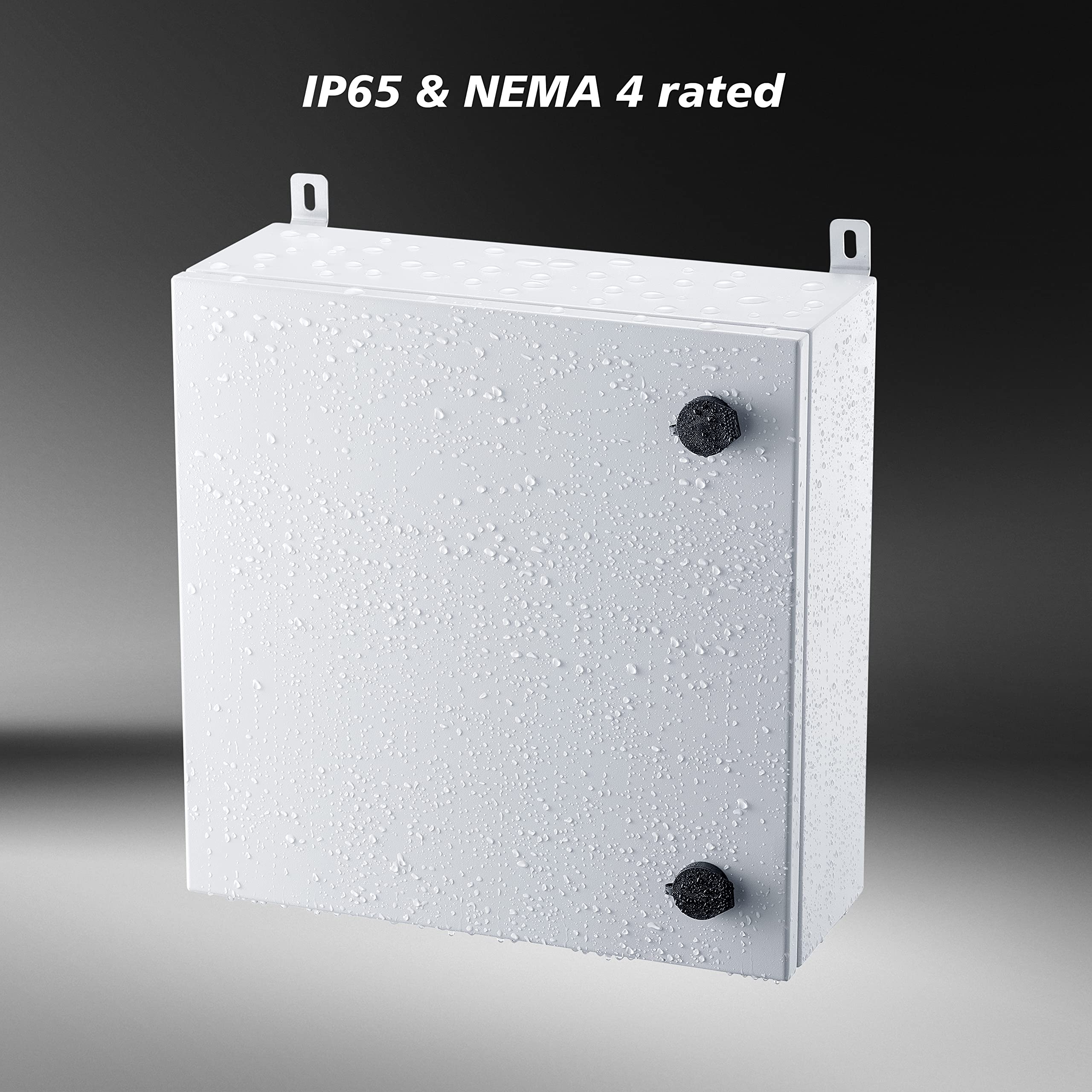 IP65 Weatherproof Metal Enclosure Box - 16x16x6 Inch Wall Mount Electrical Box with Mounting Plate & Bracket for Outdoor Electronics Protection | Ideal for Security Systems, Solar Panels & Industrial Equipment