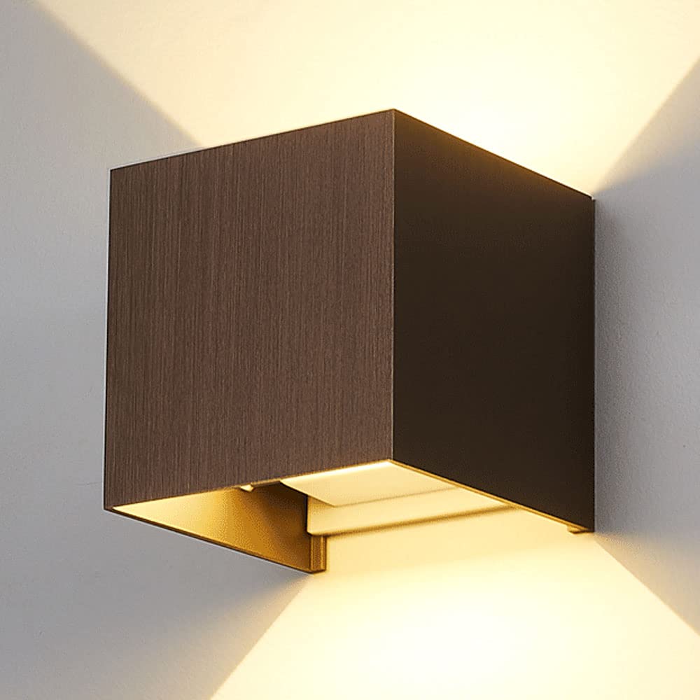 Modern LED Wall Sconce Light Fixture - 6W Warm White 3000K Up/Down Lighting - Waterproof Aluminum Indoor/Outdoor Wall Lamp for Living Room, Bedroom, Hallway - Perfect for Ambient Lighting and Home Decor