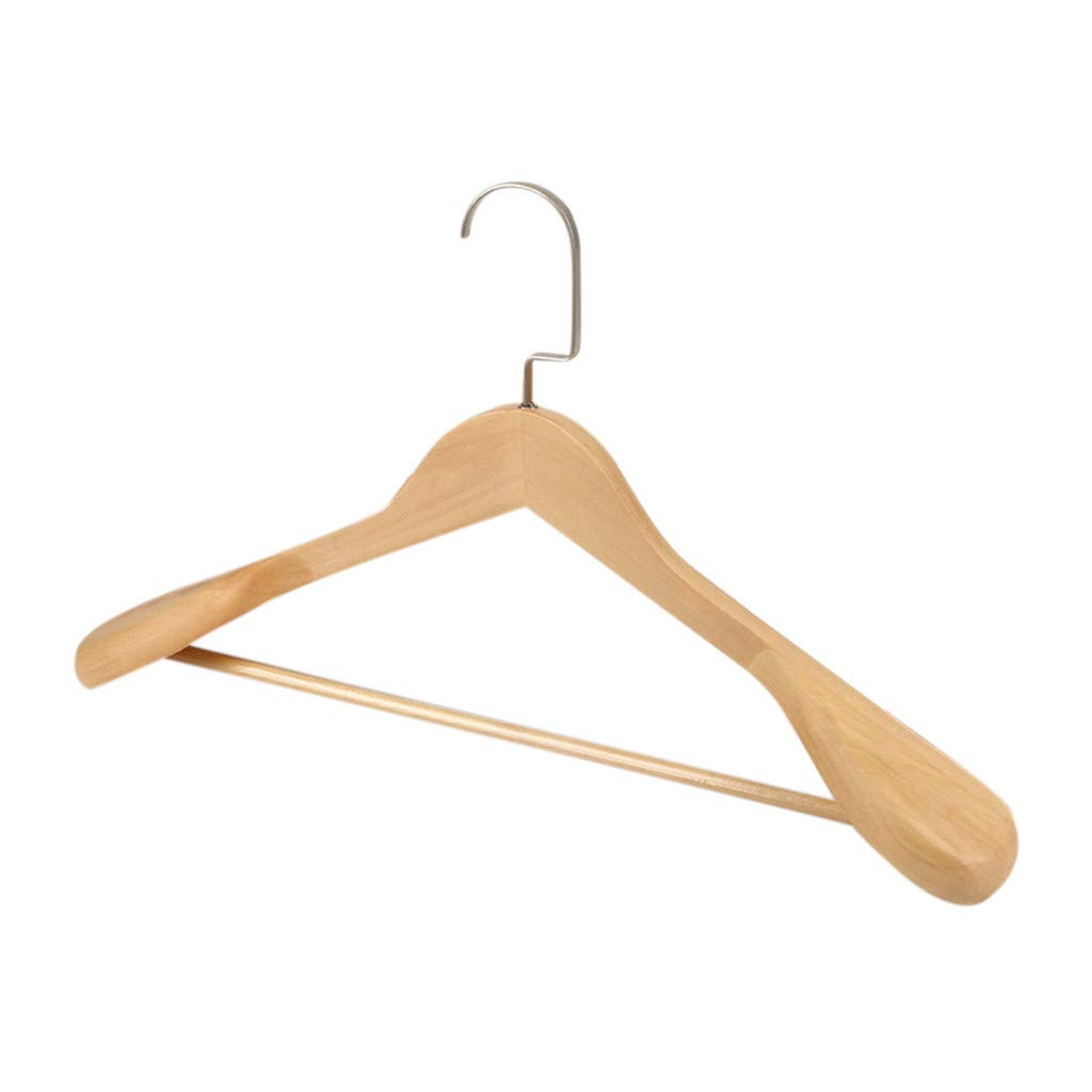 Premium Solid Wood Hangers for Suits & Coats - Wide Shoulder Wooden Closet Organizers - Durable Garment Storage for Wardrobe & Travel Use