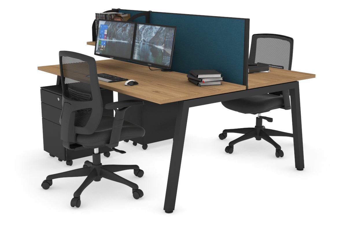 Quadro 2 Person Office Workstation Desk [1400L x 700W] - Perfect for Shared Workspaces & Collaborative Office Environments