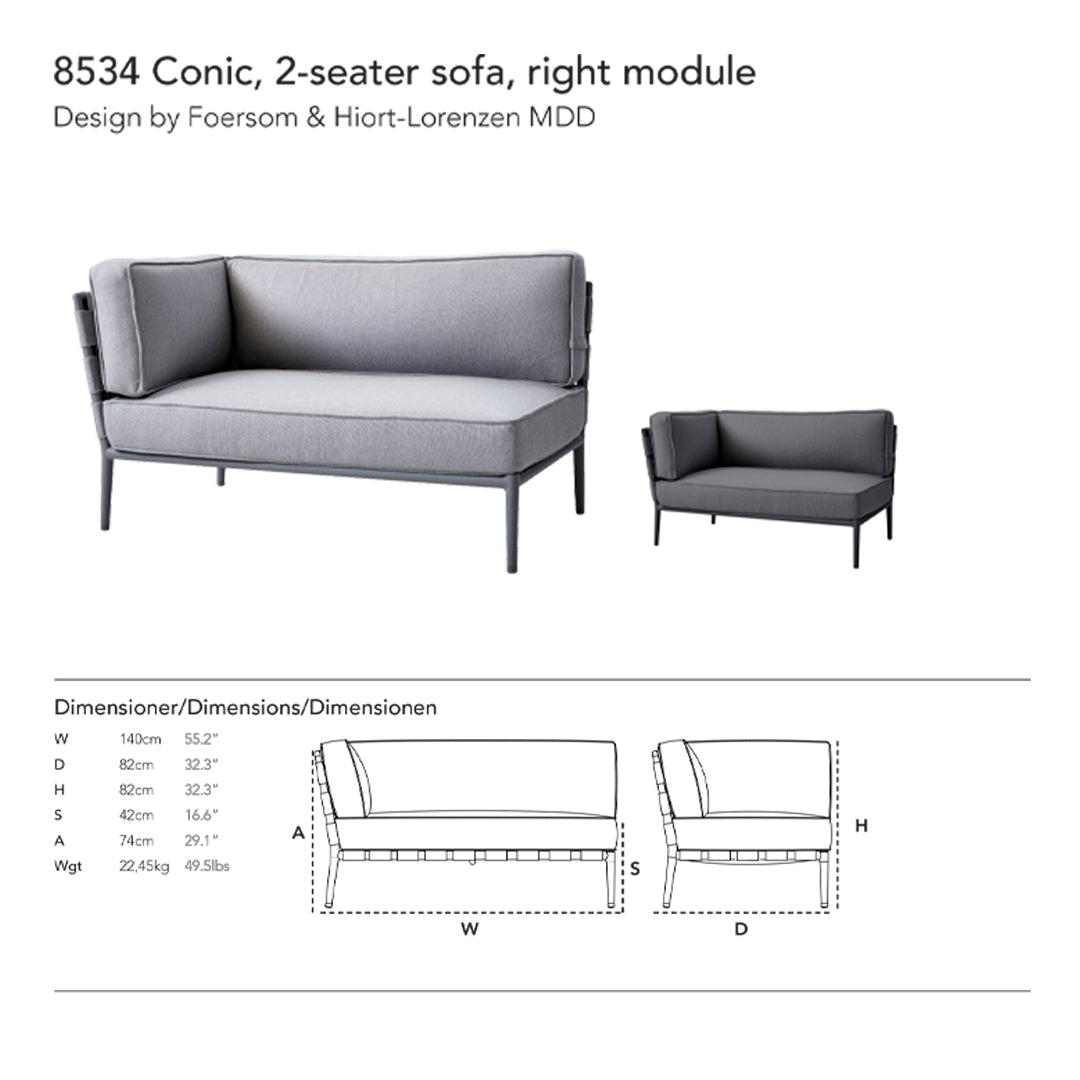 Conic Pre-Configured Sofa Set - 3-Piece Modern Living Room Furniture for Small Spaces | Perfect for Apartments, Condos & Cozy Homes