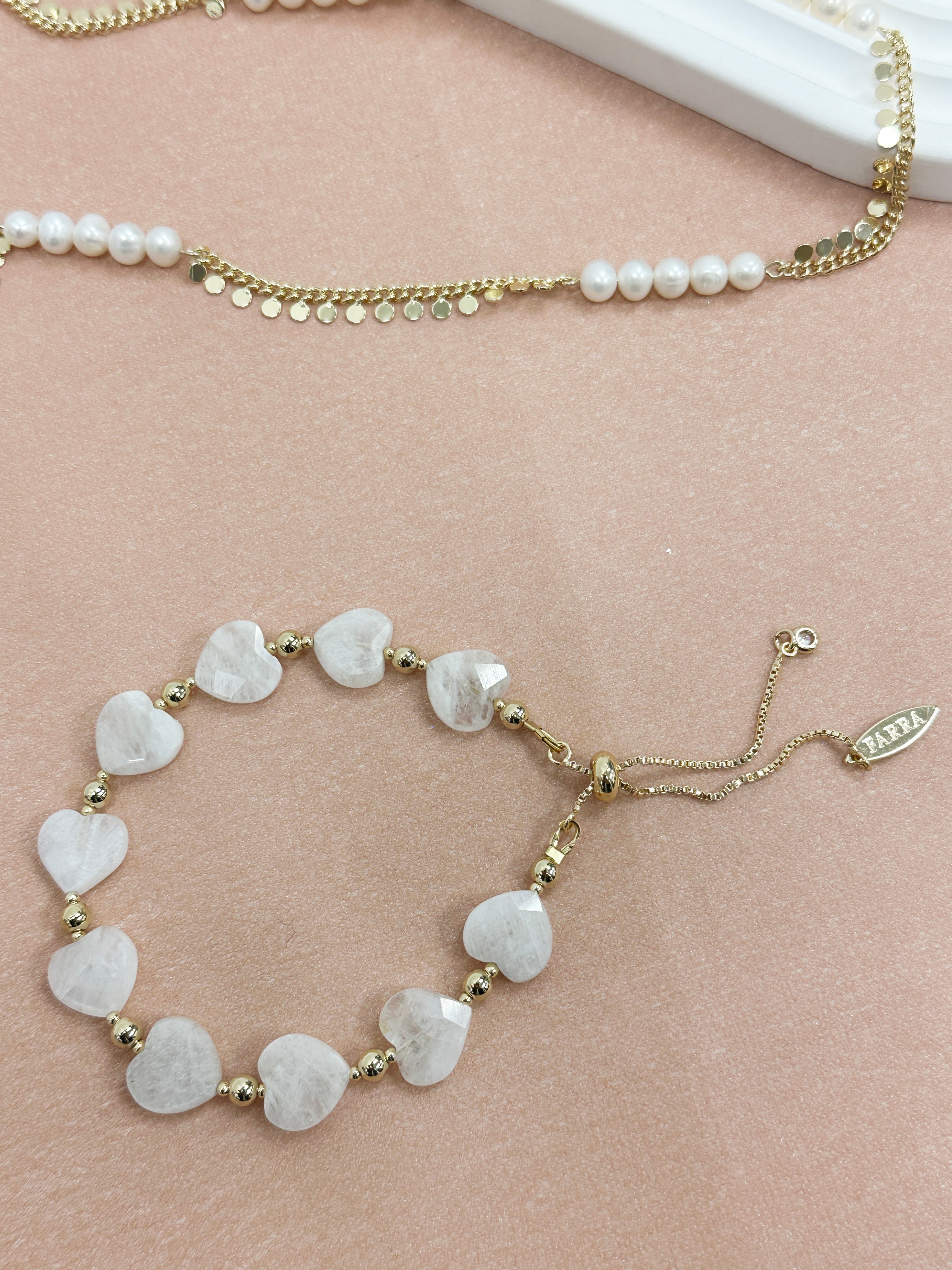 Heart Shaped Moonstone Adjustable Bracelet for Women - LB017 | Elegant Boho Jewelry Gift for Her, Birthday, Anniversary & Special Occasions