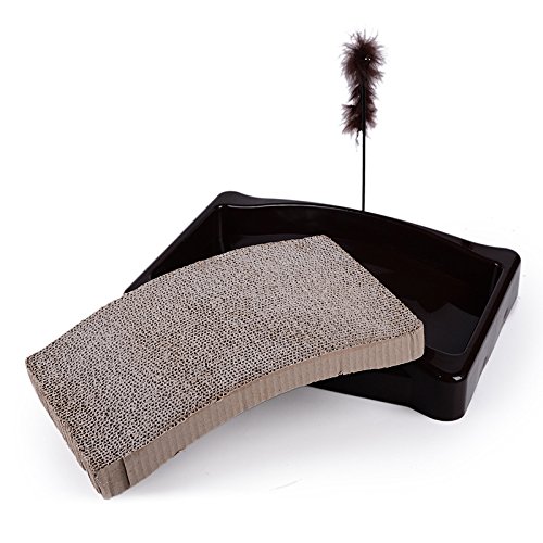 Premium Cat Scratcher Cardboard - Extra Wide Scratching Post & Lounge Pad for Cats with Replaceable Core | Durable Cat Toy for Indoor Play, Furniture Protection & Cozy Cat Nap Spot