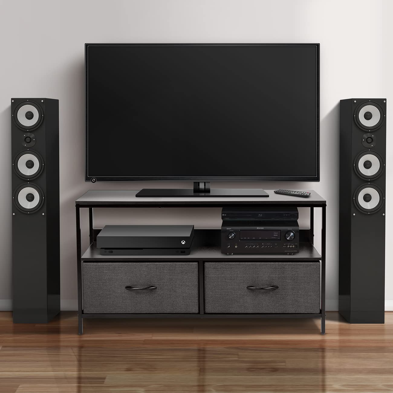 Sorbus TV Stand with 2 Drawers - Modern TV Riser Chest with Storage for Living Room, Bedroom & Dorm - Perfect for Organizing Electronics & Media Accessories