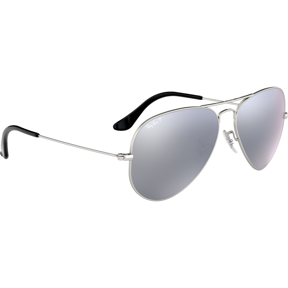 Aviator M Sunglasses - Matte Silver/Grey Mirror Lens Polarized for Men & Women | UV Protection, Fashion Eyewear for Driving, Outdoor Sports & Travel