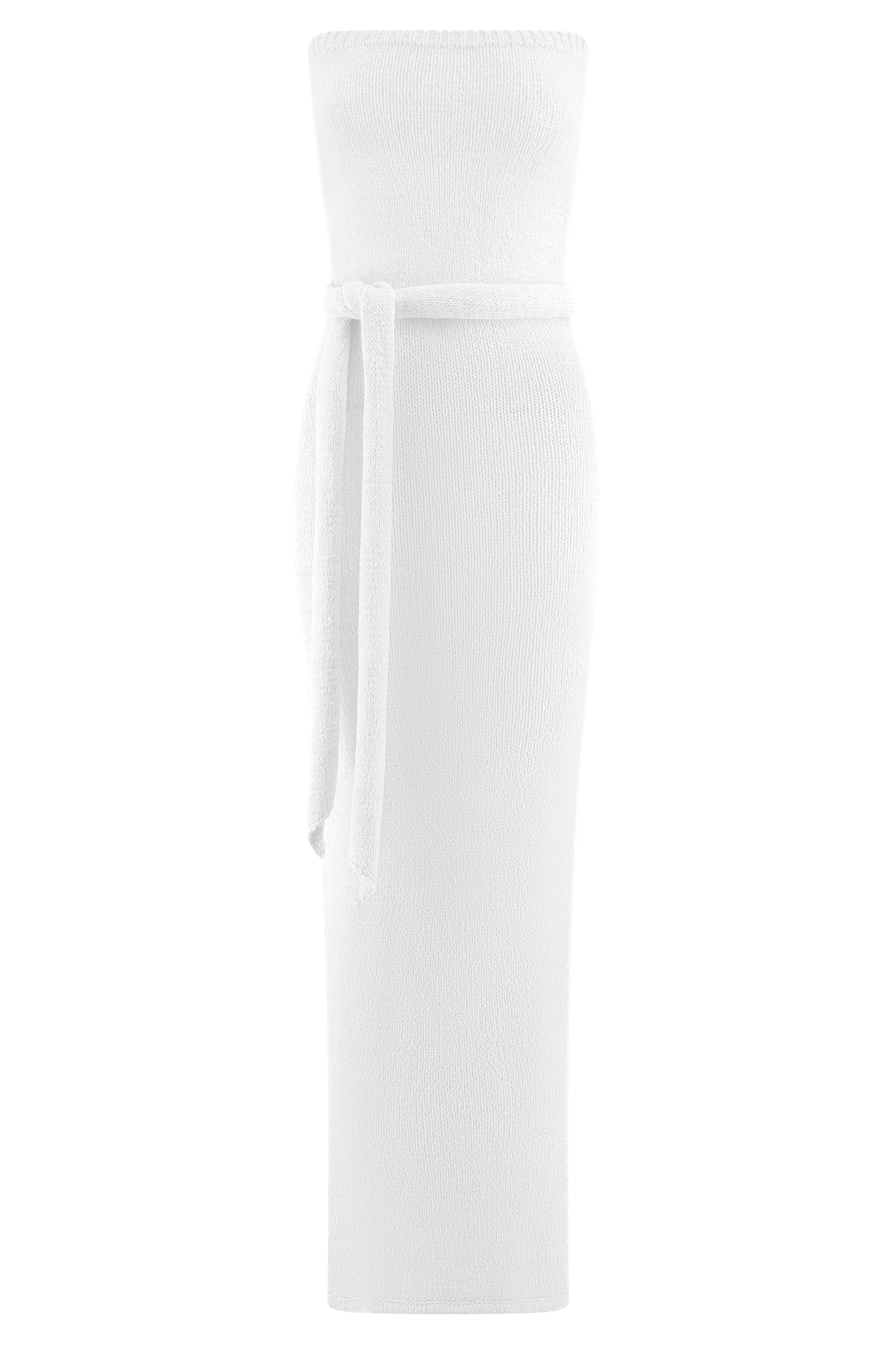 Andrea Strapless Knit Maxi Dress - White | Elegant Summer Beach Wedding Guest Dress for Women