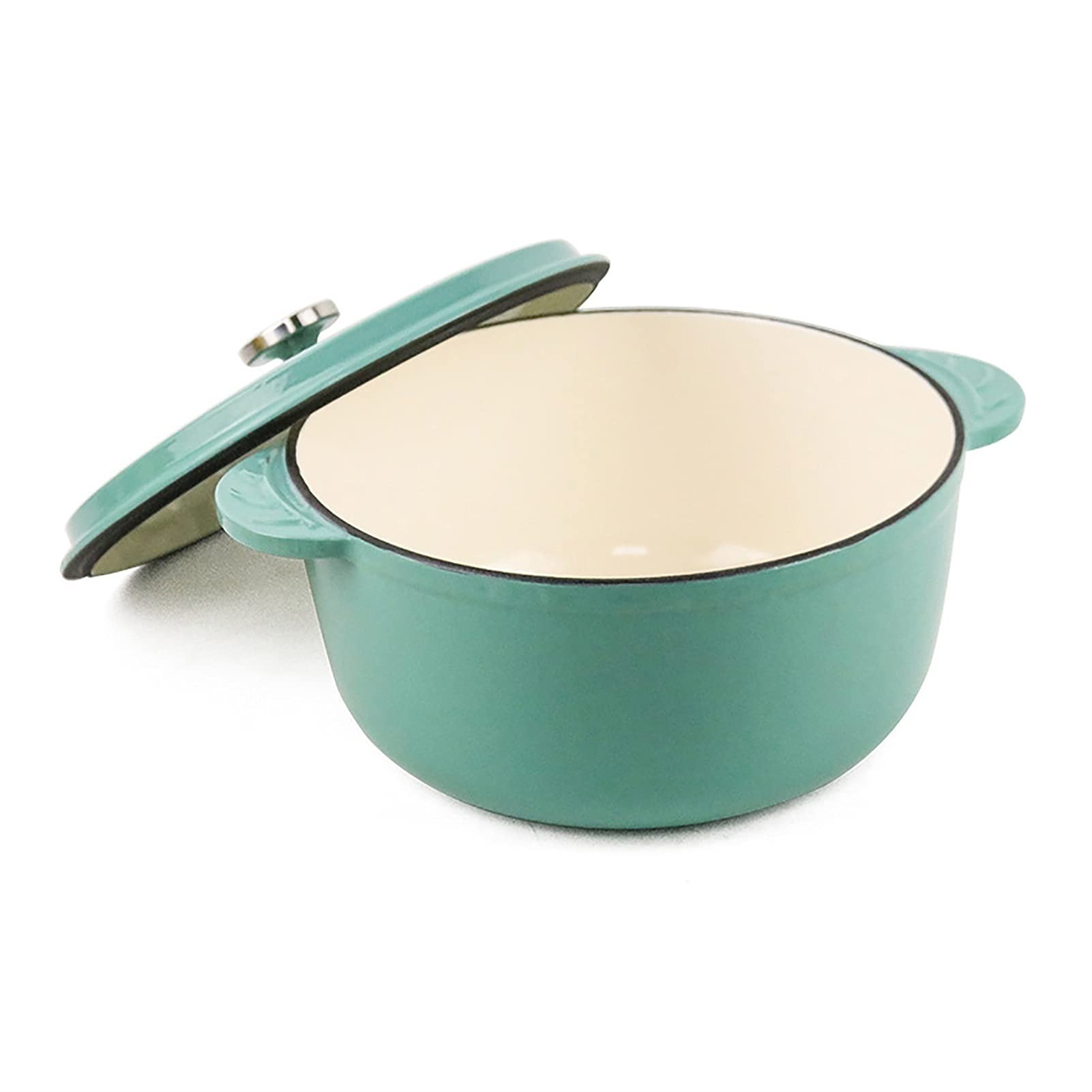 Premium Enameled Cast Iron Dutch Oven - 2.76QT & 4.65QT Round Covered Casserole Pot with Lid (Green, 8.66x8.66x4.13 Inch) - Perfect for Soups, Stews, Braising & Slow Cooking