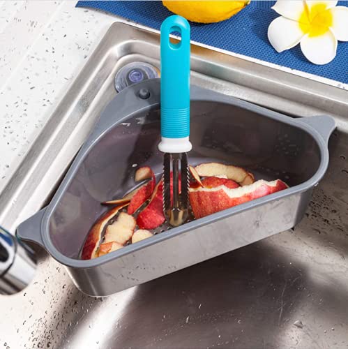 LADILA Kitchen Sink Organizer - Stainless Steel Drain Basket, Dish Rack & Storage Shelf for Sponge, Soap, Fruits & Vegetables | Space-Saving Sink Accessory for Organized Kitchen Cleaning & Drainage