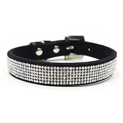 Dogo VIP Bling Dog Collar - Sparkling Rhinestone Pet Collar for Small Dogs, Black | Perfect for Parties, Weddings & Special Occasions