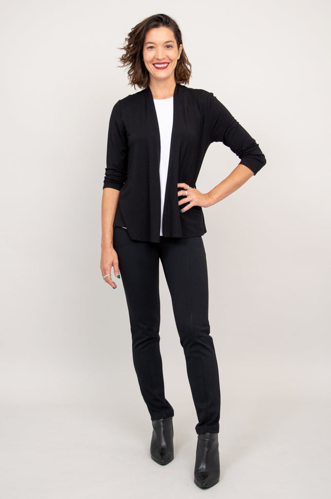 Premium Kathy Jacket for Women - Soft Bamboo Fabric, Black - Stylish Outerwear for Fall & Winter, Perfect for Work, Travel & Casual Wear