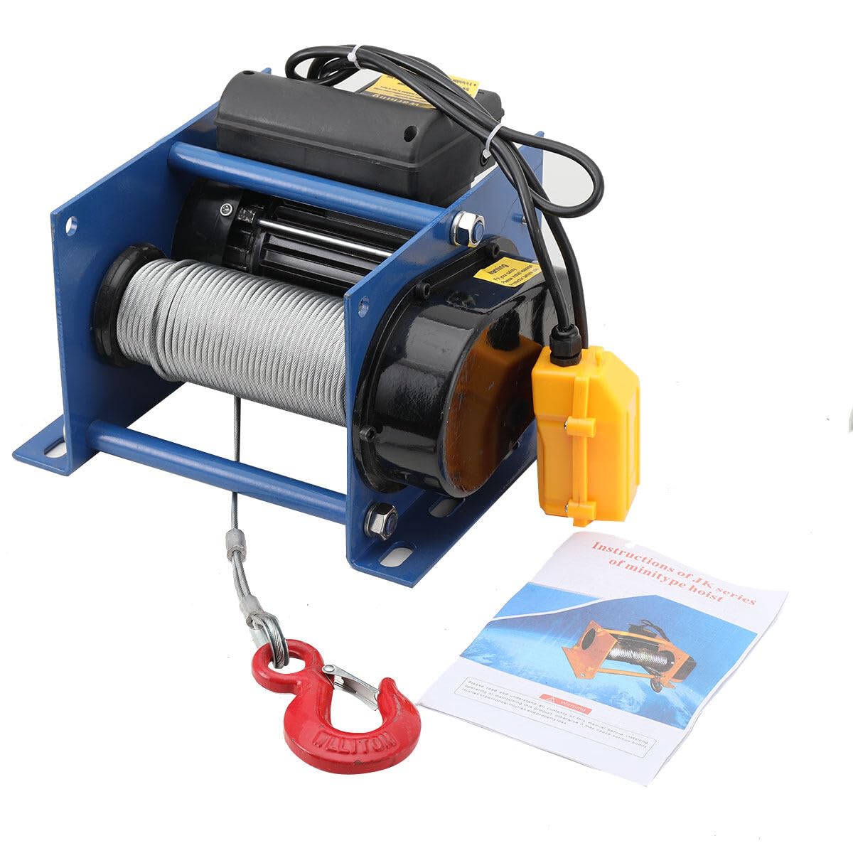 Electric Hoist Crane 110V - 200-400kg Capacity with 30m Wire Rope - Overhead Engine Lift & Micro Electric Winch for Garage, Workshop, and Industrial Use