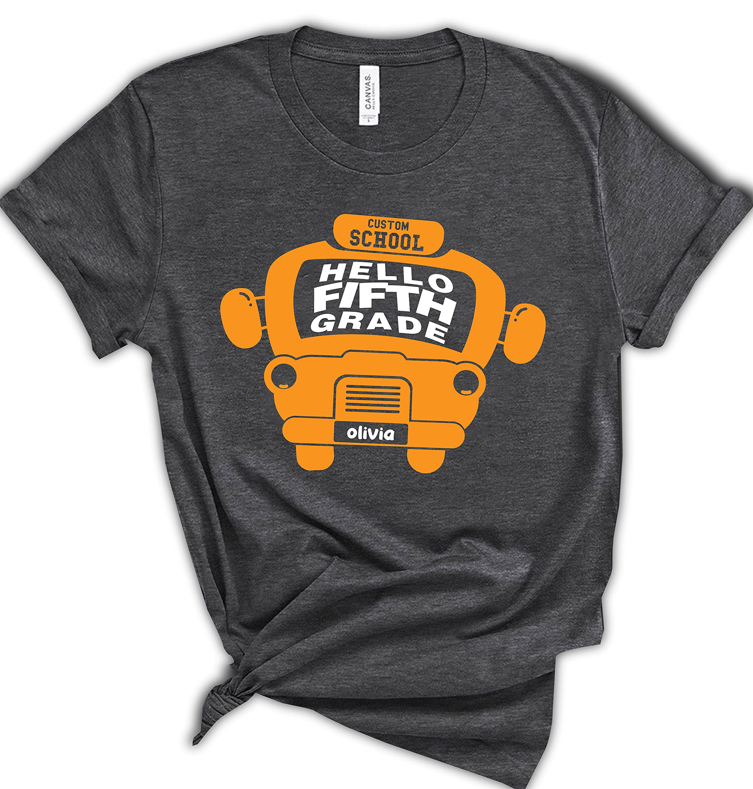 5th Grade Teacher T-Shirt for Women & Men - Back to School Shirts, First Day of Fifth Grade Tee, Cute School Bus Graphic Teacher Outfit - Perfect for Classroom, Teacher Appreciation & School Events