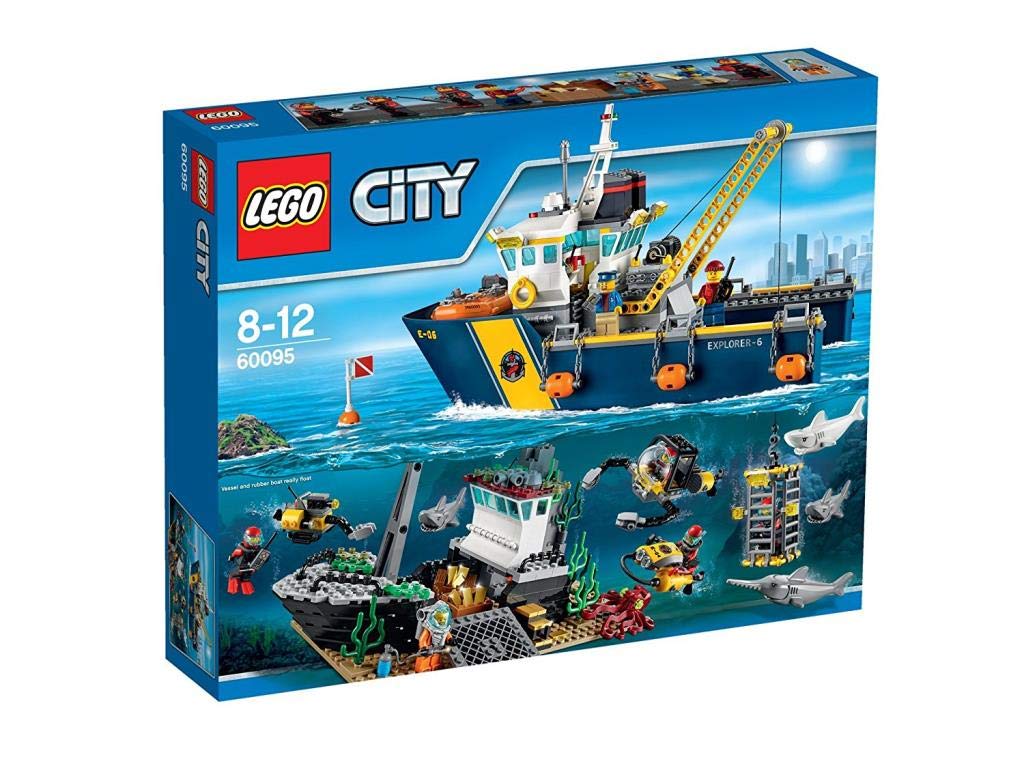 LEGO City 60095 Deep Sea Exploration Ship Building Kit - STEM Toy for Kids Ages 6-12 - Creative Ocean Adventure Playset for Underwater Discovery & Role Play