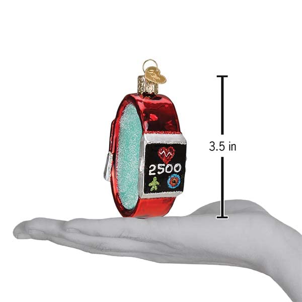 Old World Christmas Fitness Watch Glass Blown Ornament - Handmade Holiday Tree Decoration for Xmas, Festive Gift Idea - Perfect for Christmas Trees, Stockings, and Home Decor