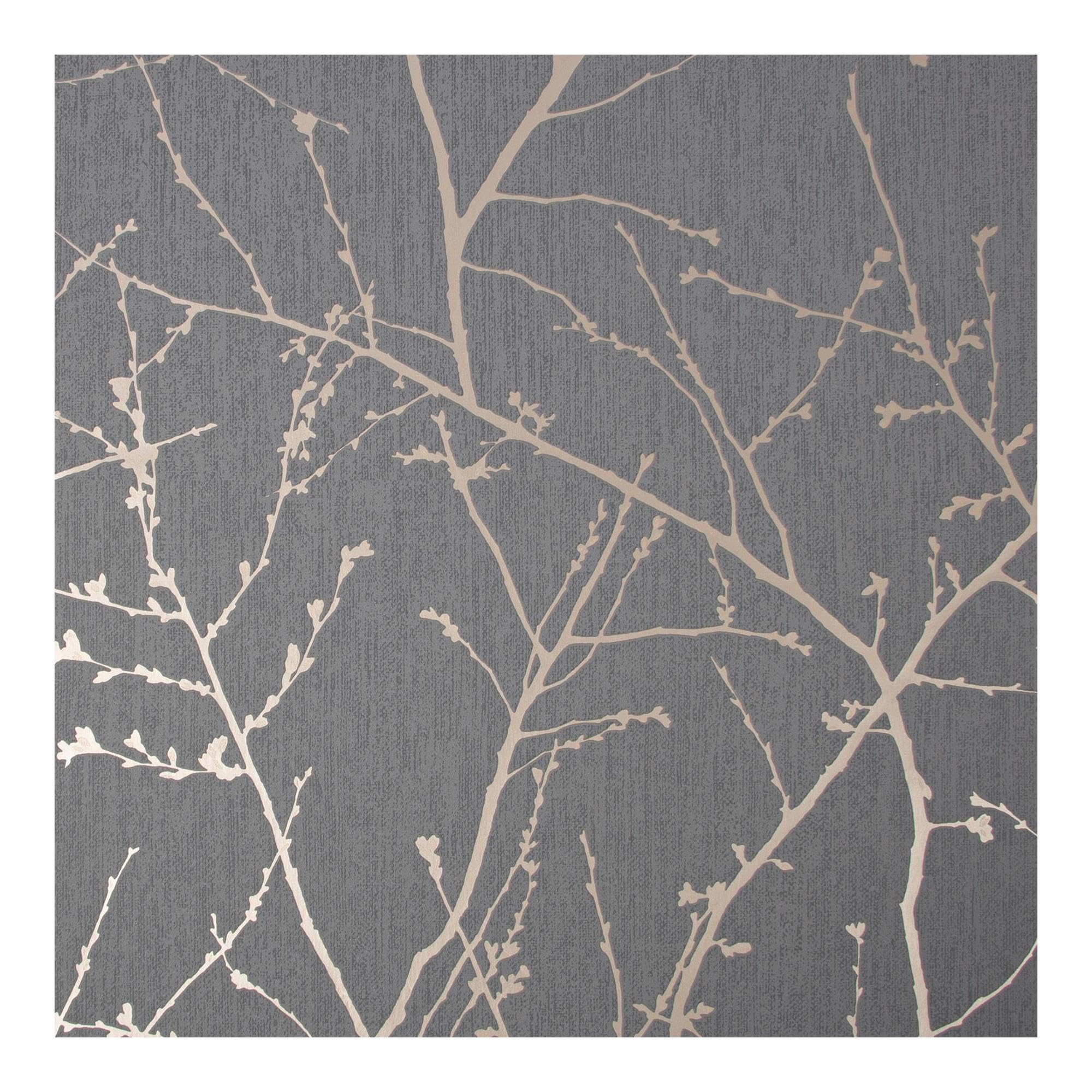 Graham & Brown Innocence Charcoal and Copper Peel & Stick Wallpaper - Modern Metallic Geometric Design for Living Room, Bedroom, or Office Decor