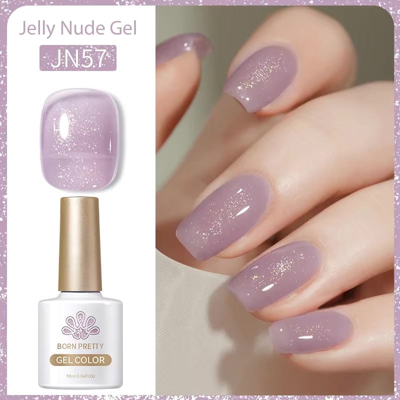 Born Pretty Jelly Nude Gel Polish - Long Lasting Soak Off UV LED Nail Polish for Salon & Home Manicure - Perfect for Weddings, Parties & Everyday Wear