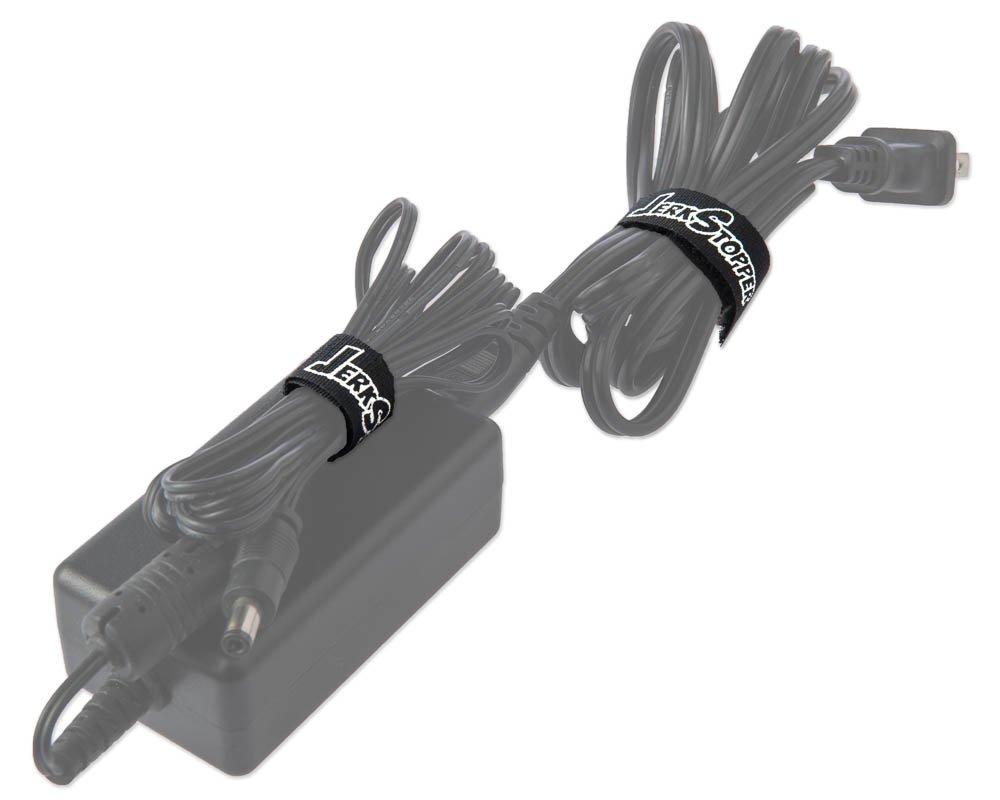 Tether Tools JerkStopper ProTab Cable Ties - Small (10-Pack) - Black - Secure Wires for Electronics, Home & Office Organization