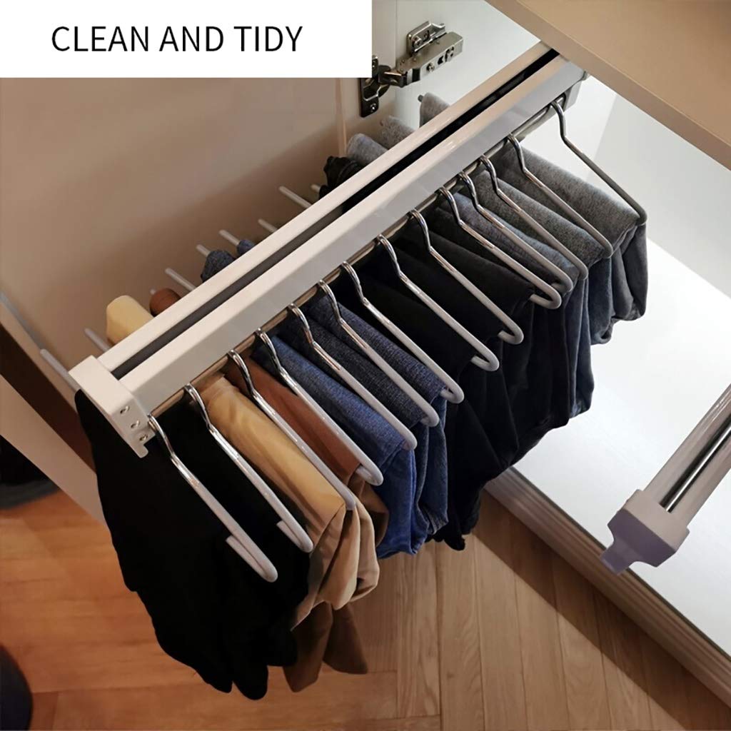 Extendable Pull-Out Closet Rod 15.7-23.6 Inch, Heavy Duty Metal Clothes Rail for Wardrobe Organization - Perfect for Small Spaces, Closets & Laundry Rooms
