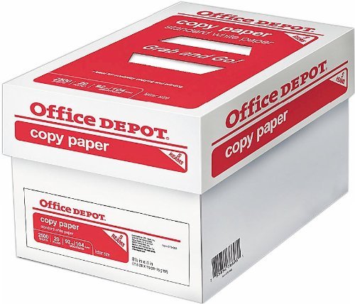 Office Depot Premium Copy Paper - 8.5x11 Letter Size, 20lb, 92 Bright White, Acid-Free - 5 Reams (2500 Sheets) for Laser & Inkjet Printers, Fax Machines | Ideal for Office Documents, School Projects & Home Printing
