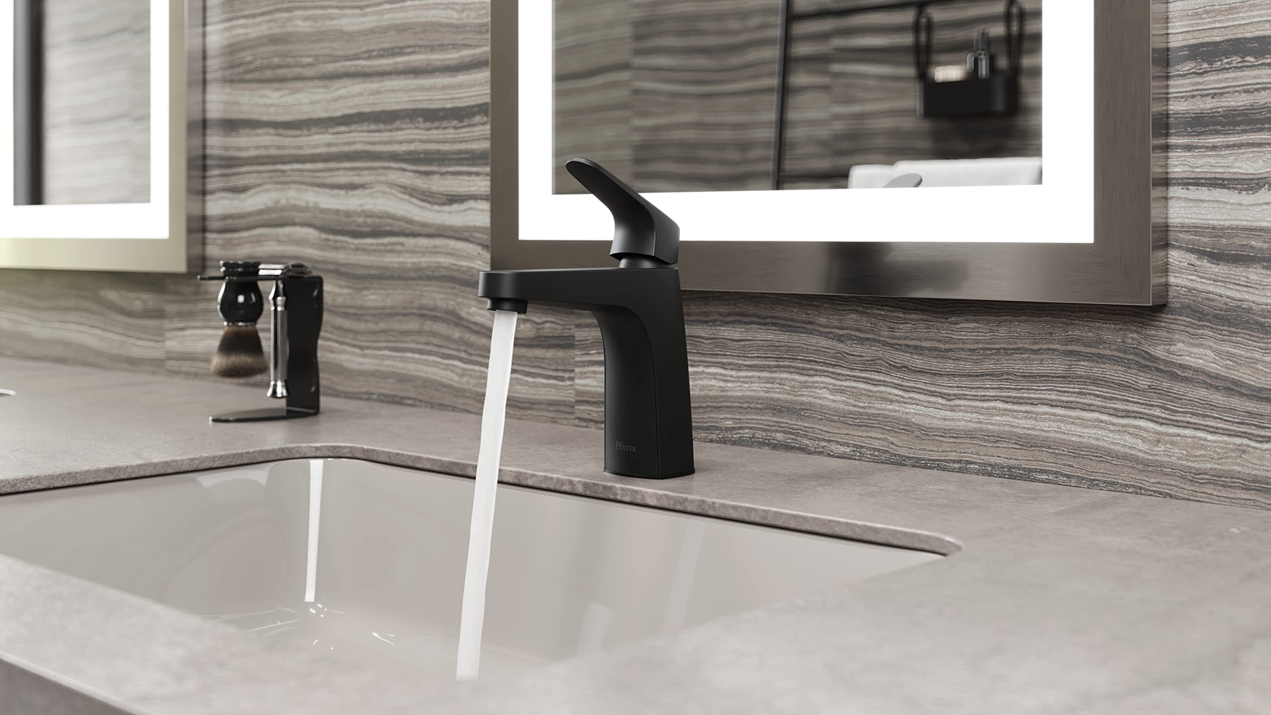 Matlock Matte Black Single Handle Bathroom Faucet - Single Hole or 3 Hole Installation with Optional Deck Plate - Modern Bathroom Vanity Sink Faucet for Home Decor (Perfect for Guest Bathrooms, Master Suites & Powder Rooms)
