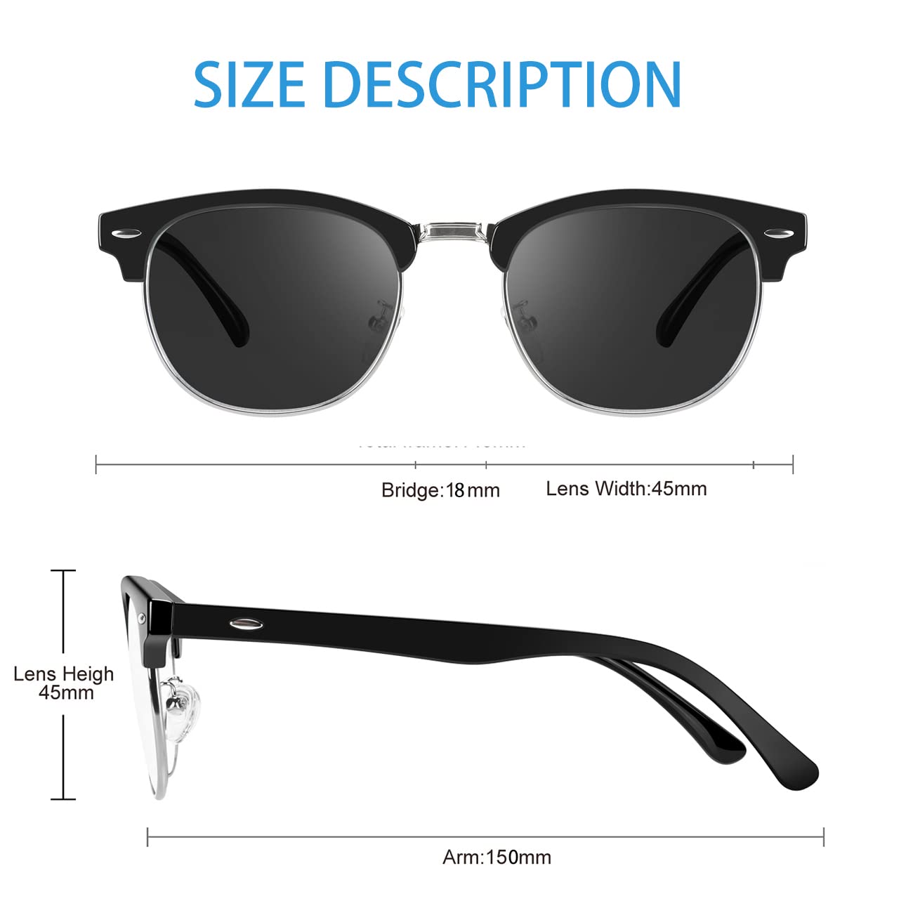 2 Pack Blue Light Blocking Glasses for Computer & Phone Use - Anti Eye Strain, Dry & Tired Eyes Relief - UV Protection Gaming & Reading Glasses (006-Sun & Blue Light) - Perfect for Office Work, Online Classes & Nighttime Screen Use