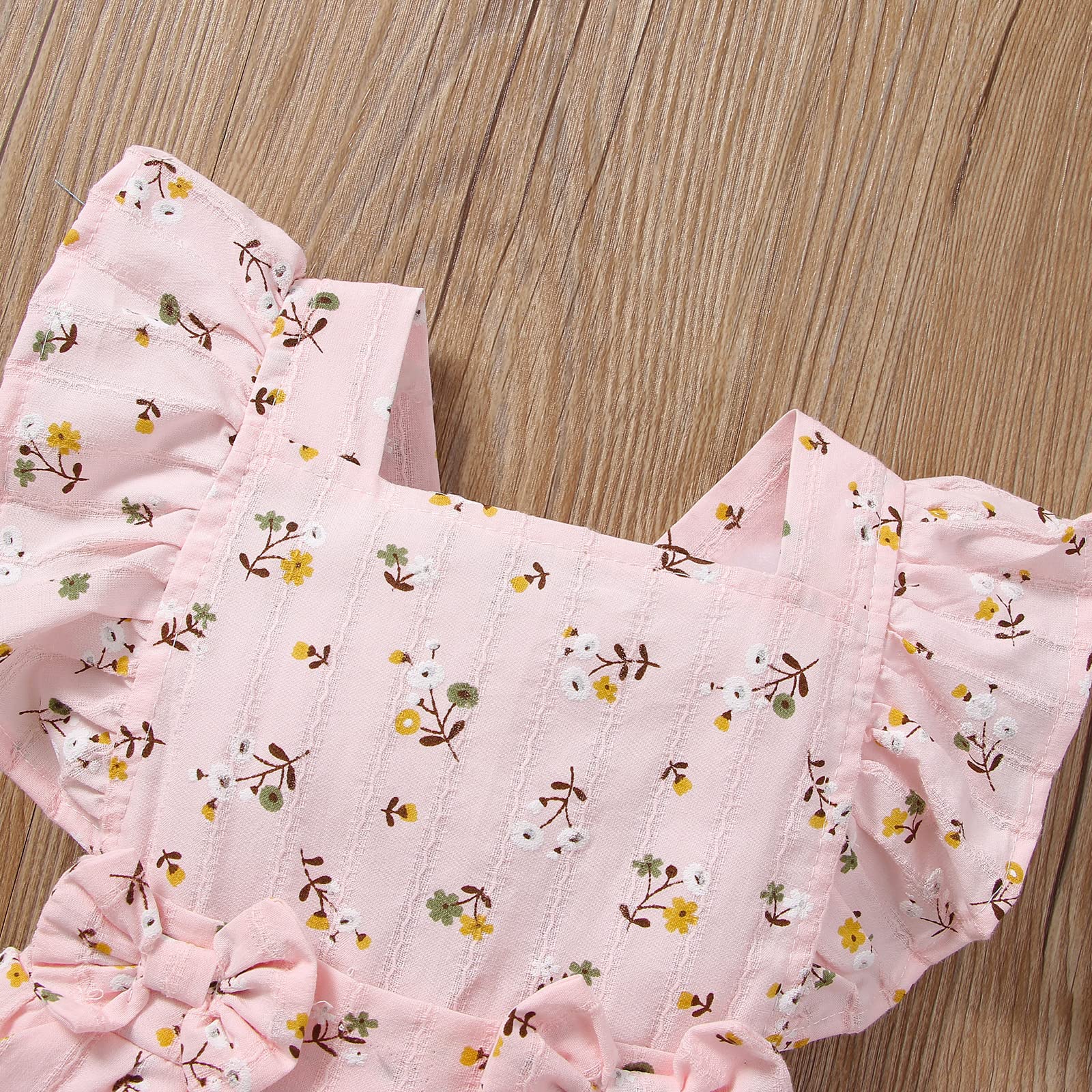 Newborn Baby Girl Romper Dress with Bow Floral Print - One-Piece Bodysuit Summer Outfit | Perfect for Photoshoots, Parties & Daily Wear