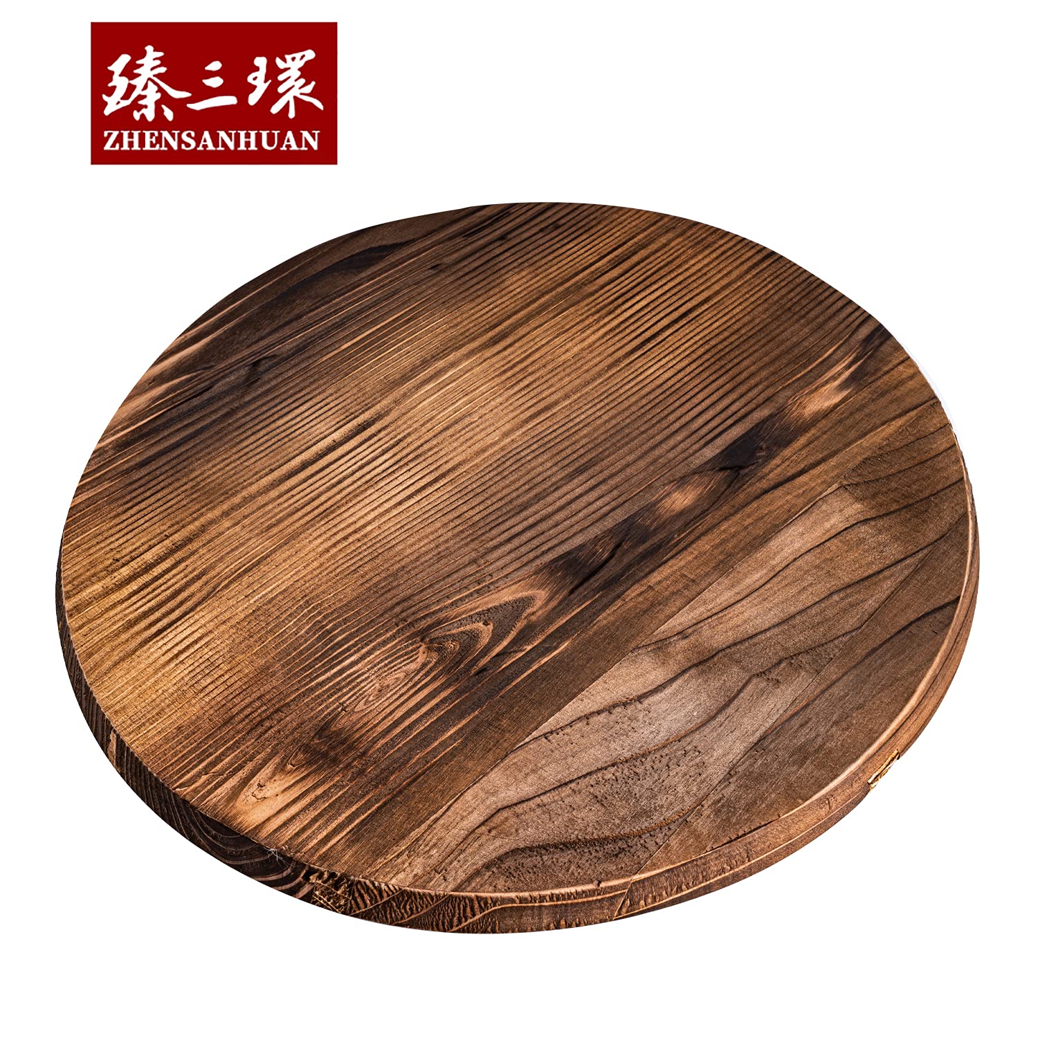 ZhenSanHuan 14-inch Natural Wooden Wok Lid - Handcrafted Lightweight Pot Cover for Cooking - Durable Kitchen Accessory for Stir-fry, Steaming & Serving - Perfect for Asian Cuisine & Home Chefs