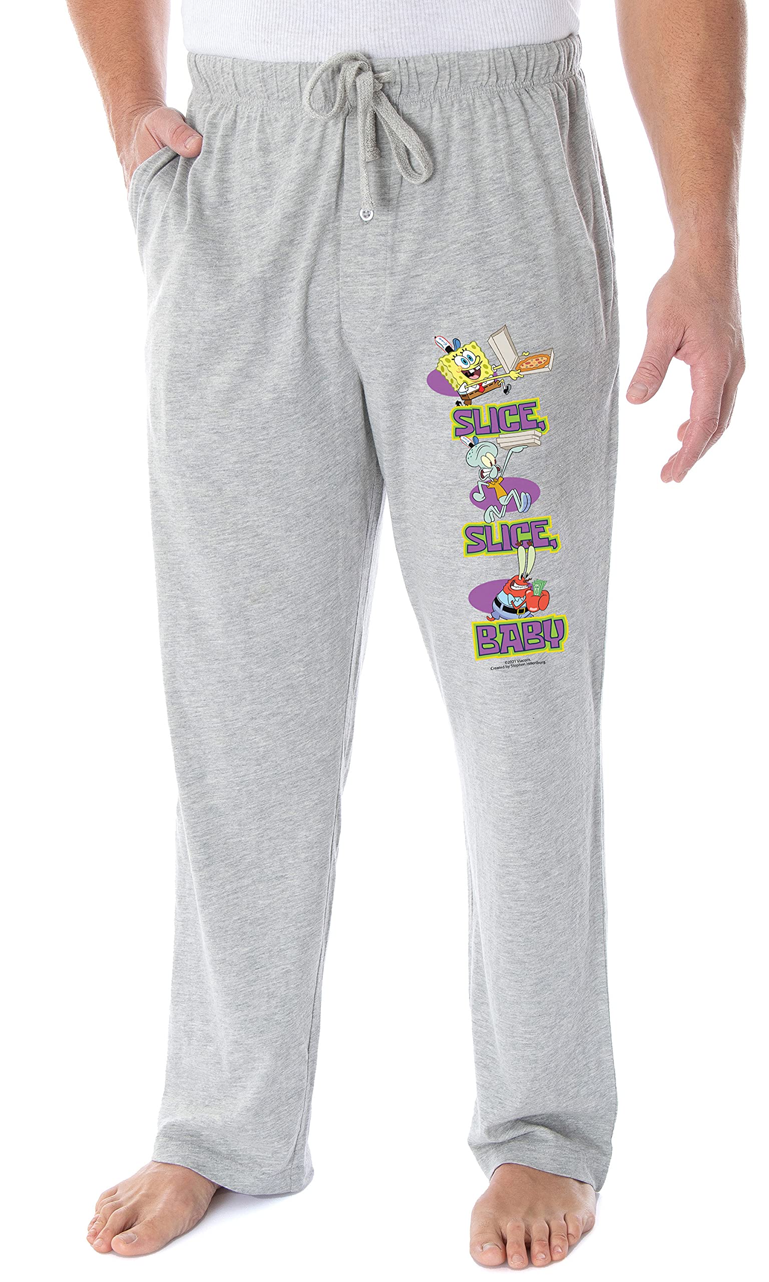 Nickelodeon SpongeBob SquarePants Pizza Print Men's Lounge Pants - Soft Sleepwear & Pajama Bottoms for Cartoon Fans | Perfect for Sleepovers, Movie Nights & Relaxing at Home