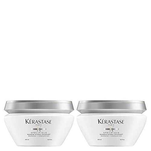 Kérastase Spécifique Hydra-Apaisant Soothing Hydrating Hair Mask & Conditioner Duo 200ml - Deep Moisture for Dry, Sensitive Scalp - Salon-Quality Treatment for Frizz Control & Shine Boost