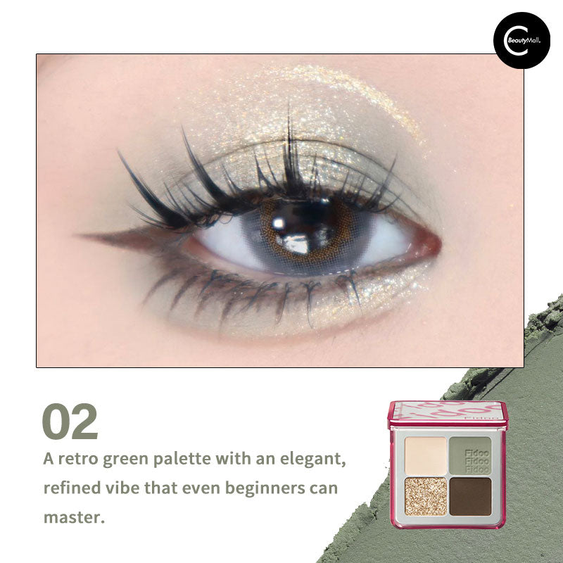 Fidoo Enigma Quartet Eyeshadow Palette - 4 Highly Pigmented Matte & Shimmer Shades for Stunning Eye Makeup - Perfect for Daytime, Evening & Special Occasions