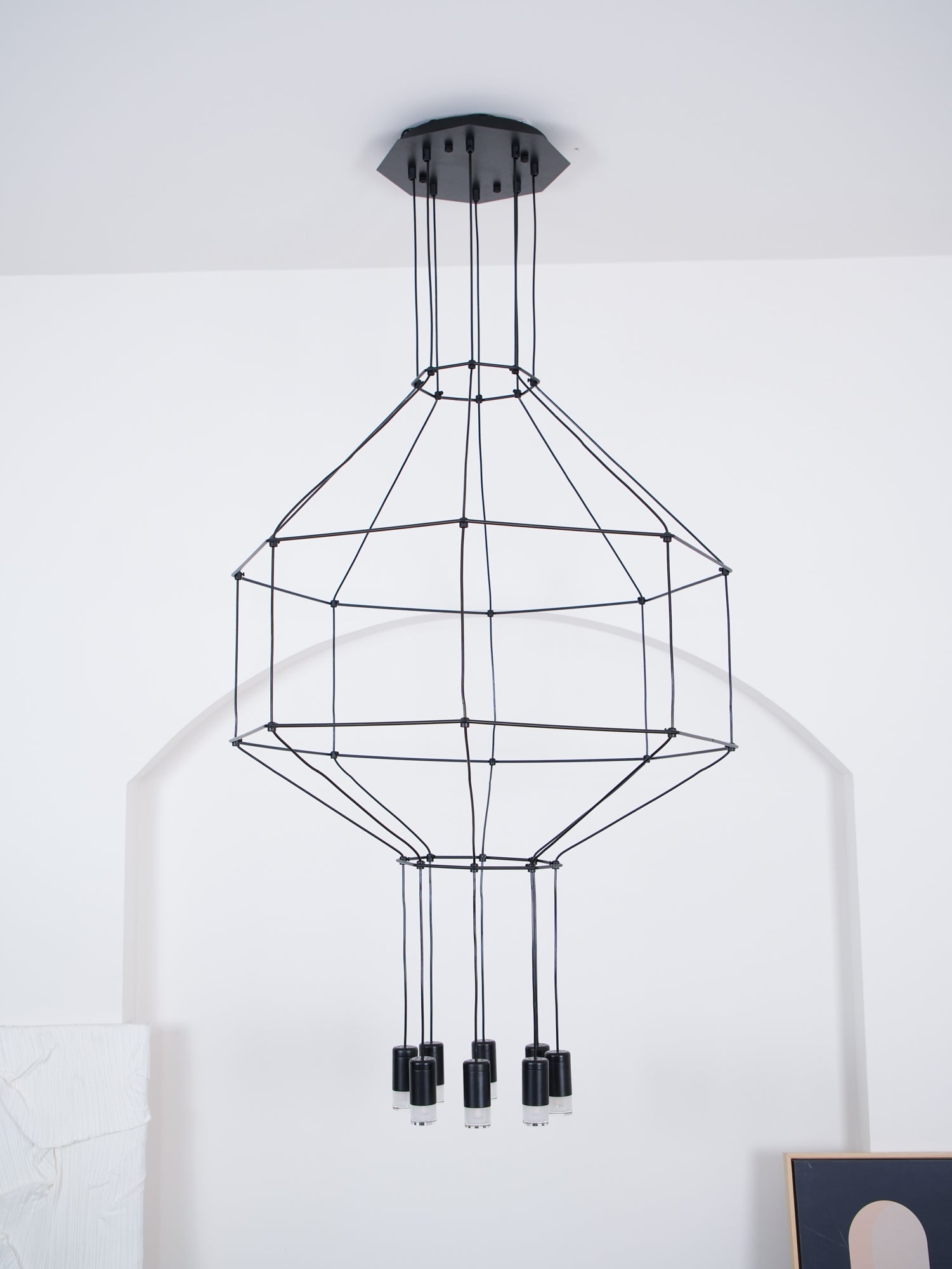 Modern Geometric Lines Pendant Light - Minimalist Ceiling Lamp for Dining Room, Kitchen Island & Living Room Decor