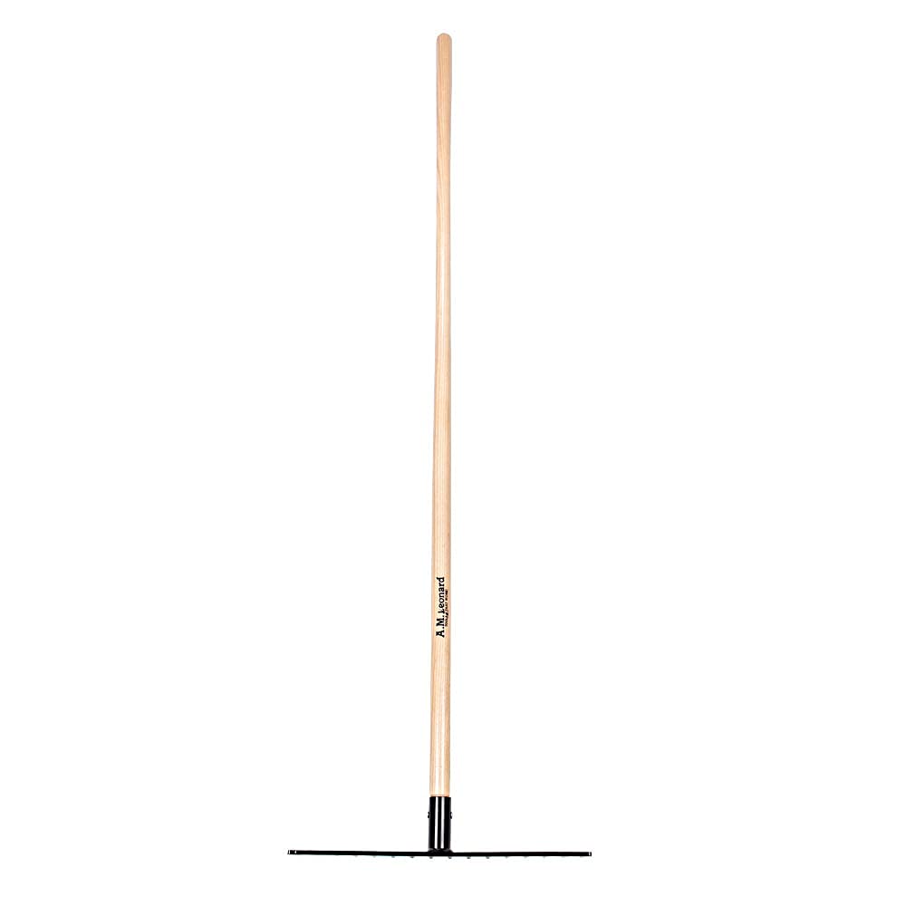 American-Made Steel Landscape Rake with Durable Ash Handle - Heavy Duty Yard Tool for Gardening, Lawn Care, and Soil Leveling