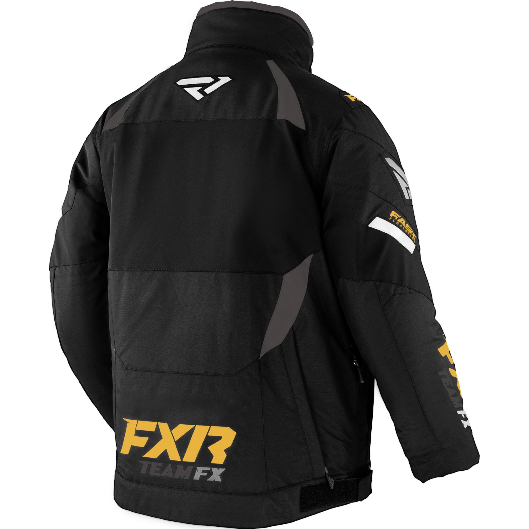 FXR Men's Team FX Jacket 2025 - Windproof & Waterproof Snowmobile Jacket for Winter Sports (Black/Charcoal/Gold, Large) - Ideal for Snowmobiling, Skiing & Cold Weather Outdoor Activities