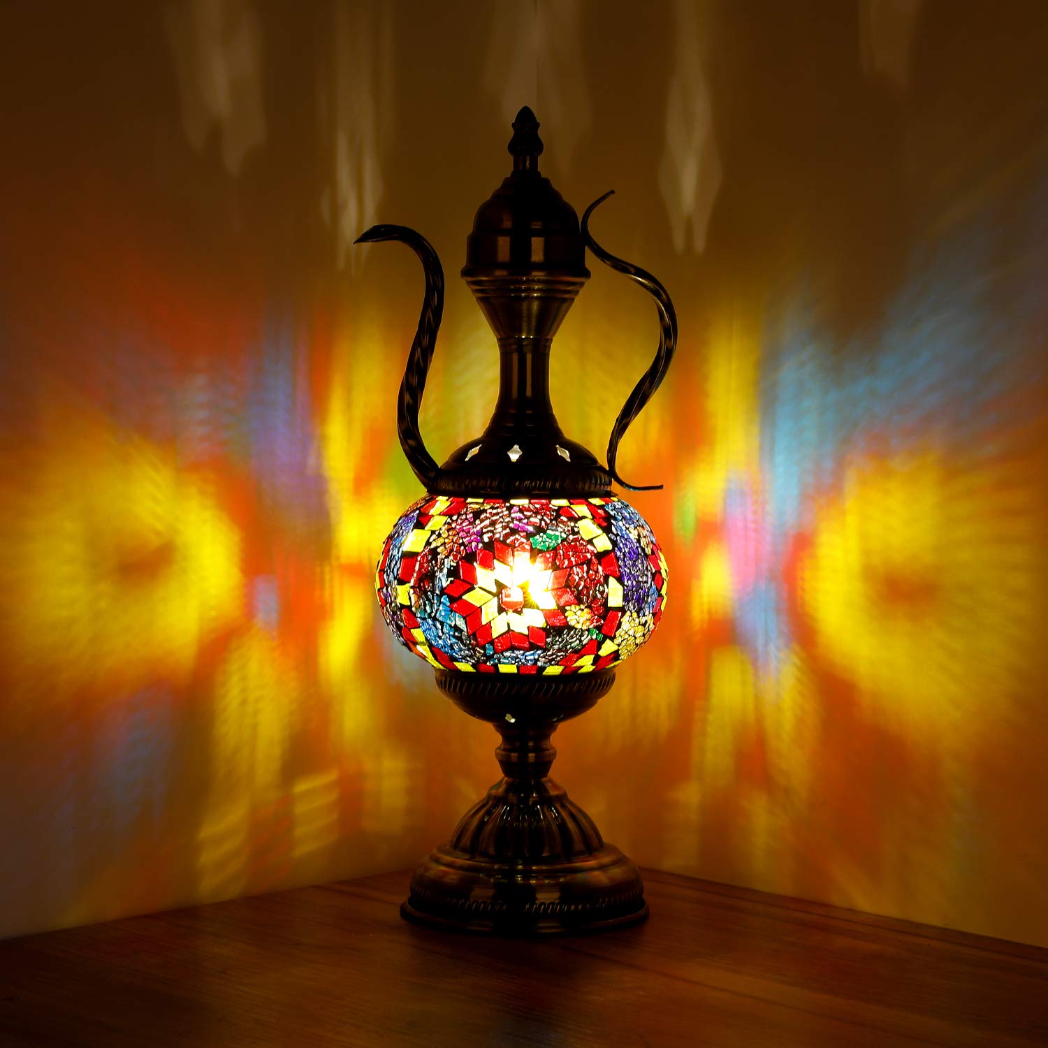 Handmade Turkish Mosaic Glass Table Lamp - Moroccan Style Desk Lamp for Living Room, Bedroom & Coffee Table | Perfect for Home Decor, Reading & Ambient Lighting
