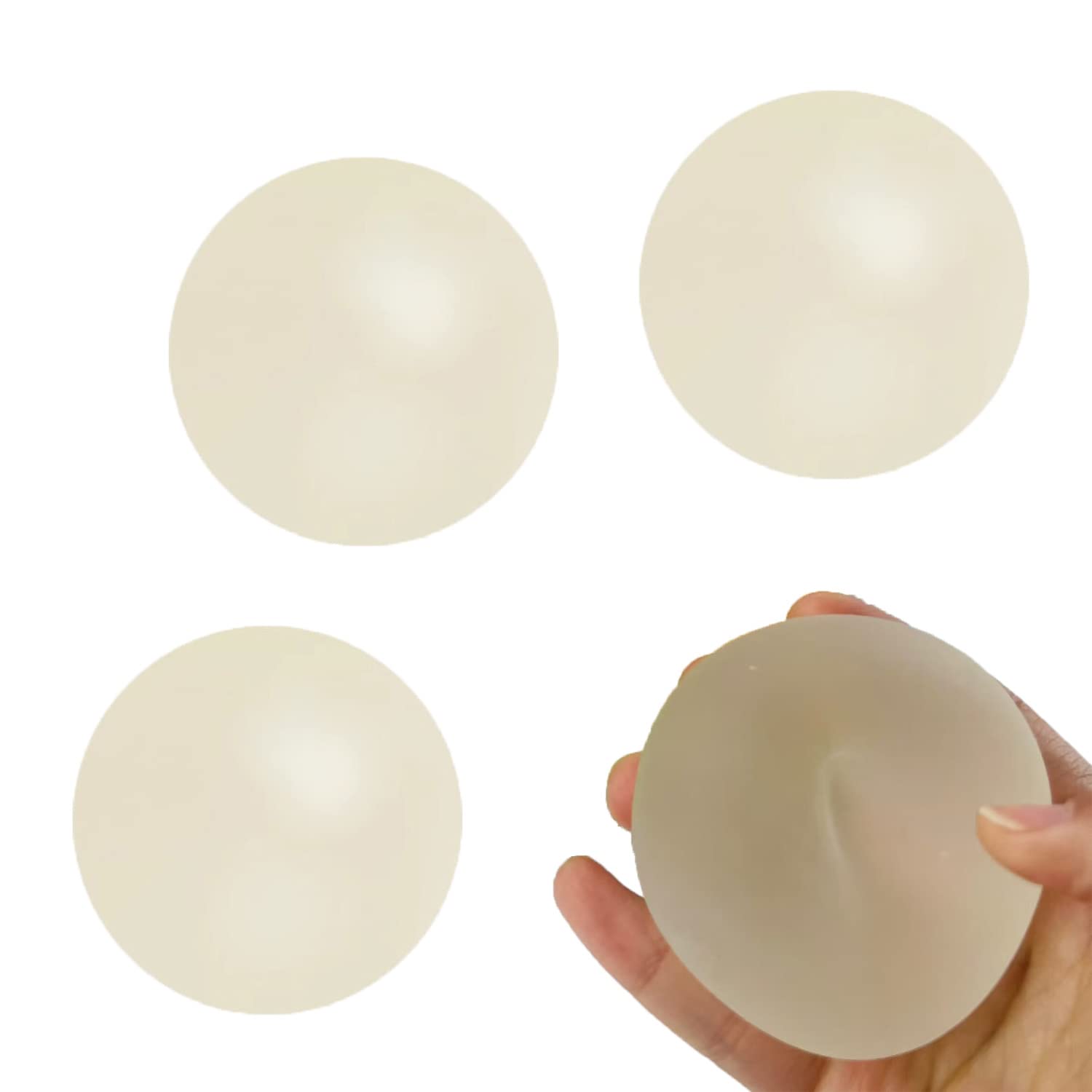 3Pcs White Sugar Ball Stress Relief Toys - 2.4